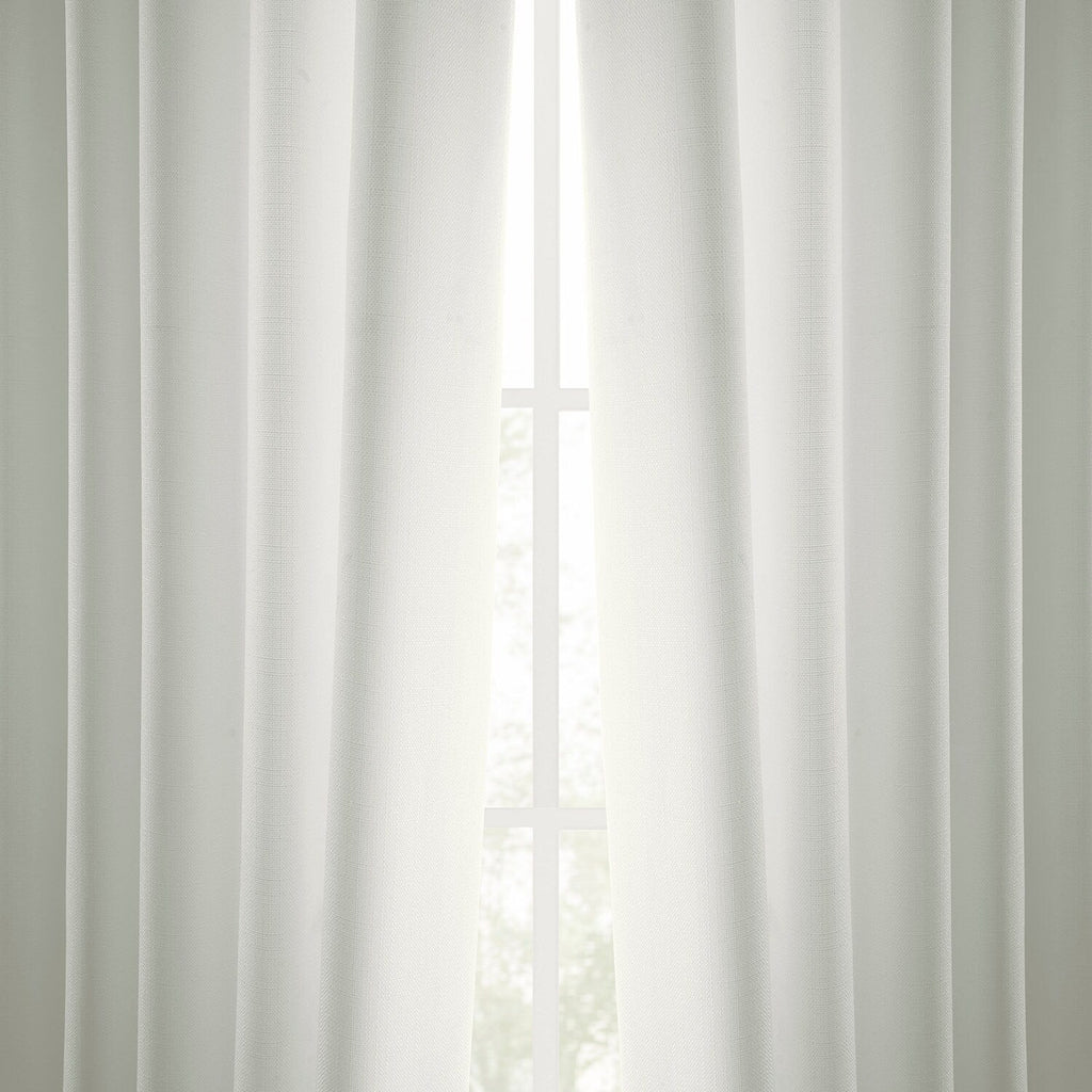 Rideaux occultants en faux lin italien Exclusive Fabrics pour chambre et salon - Rideaux de fenêtre à panneau unique