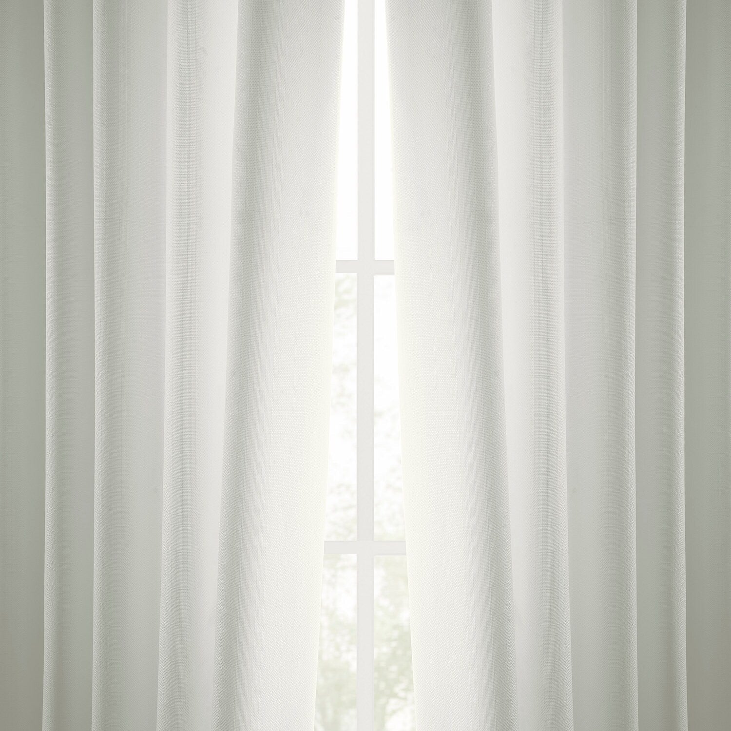 Rideaux occultants en faux lin italien Exclusive Fabrics pour chambre et salon - Rideaux de fenêtre à panneau unique