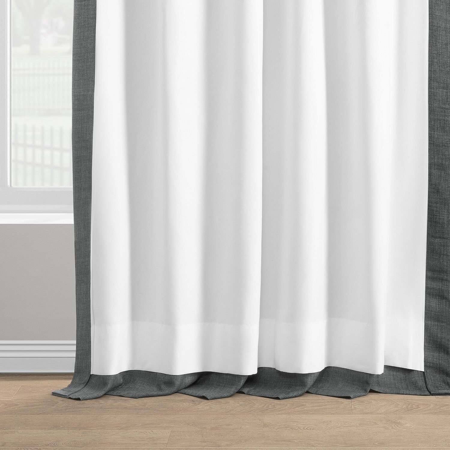 Rideaux occultants en faux lin italien Exclusive Fabrics pour chambre et salon - Rideaux de fenêtre à panneau unique