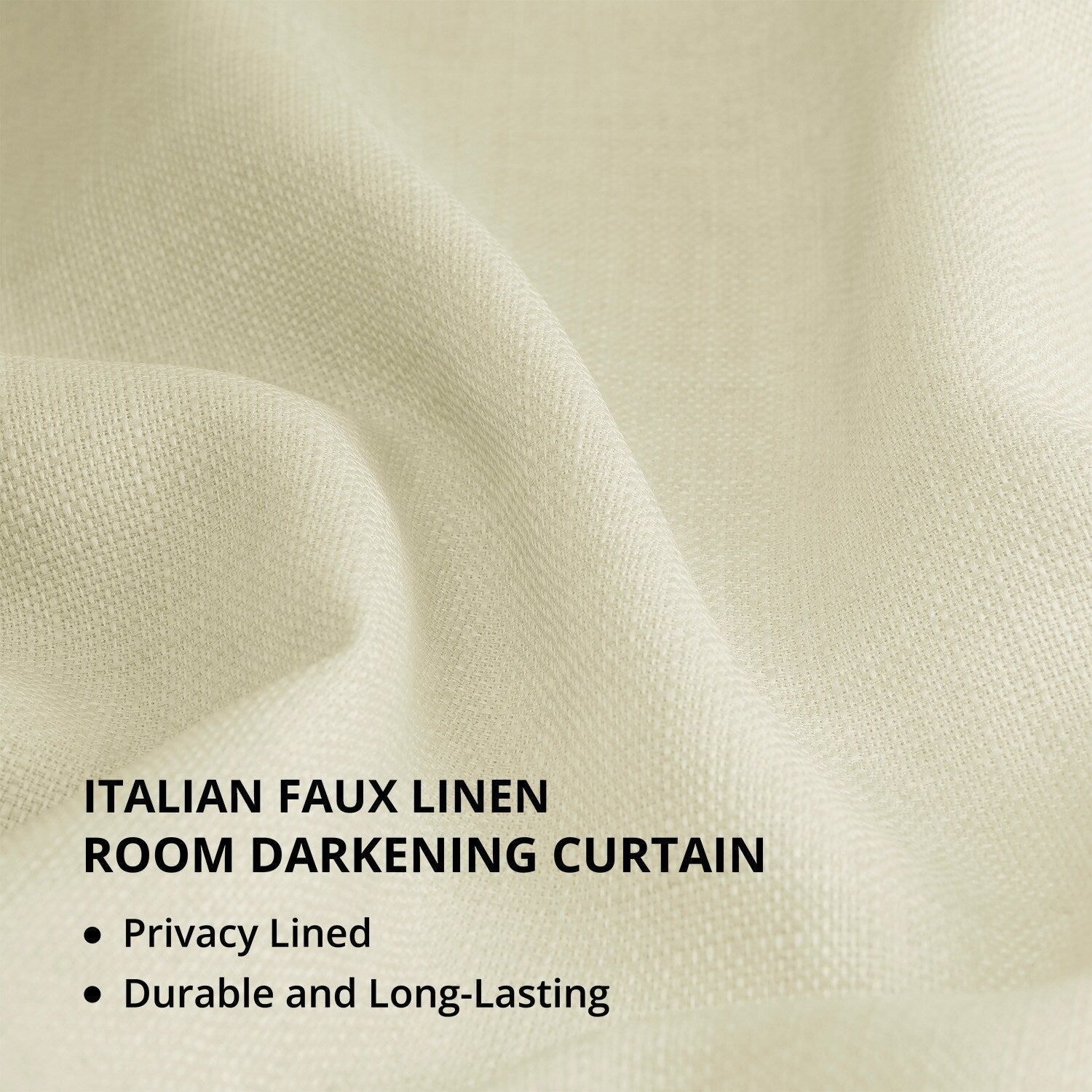 Rideaux occultants en faux lin italien Exclusive Fabrics pour chambre et salon - Rideaux de fenêtre à panneau unique