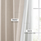 Rideaux occultants en faux lin italien Exclusive Fabrics pour chambre et salon - Rideaux de fenêtre à panneau unique