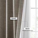 Rideaux occultants en faux lin italien Exclusive Fabrics pour chambre et salon - Rideaux de fenêtre à panneau unique