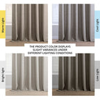 Rideaux occultants en faux lin italien Exclusive Fabrics pour chambre et salon - Rideaux de fenêtre à panneau unique
