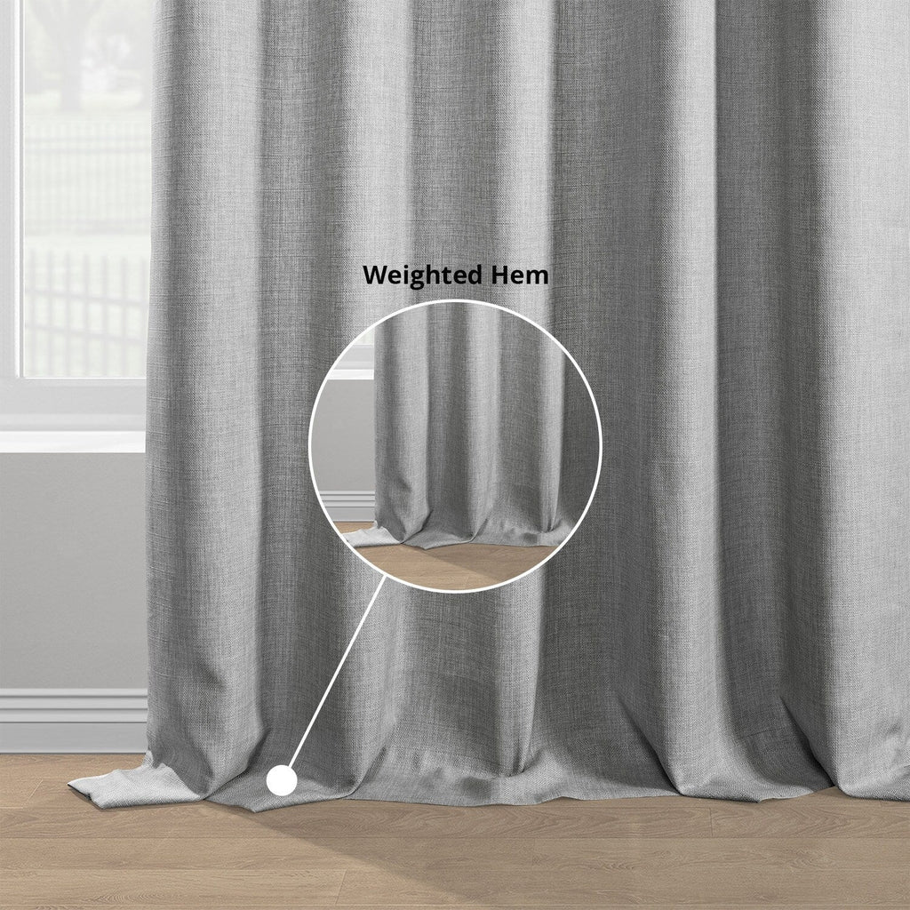Rideaux occultants en faux lin italien Exclusive Fabrics pour chambre et salon - Rideaux de fenêtre à panneau unique