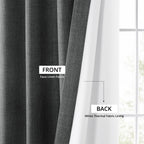 Rideaux occultants en faux lin italien Exclusive Fabrics pour chambre et salon - Rideaux de fenêtre à panneau unique