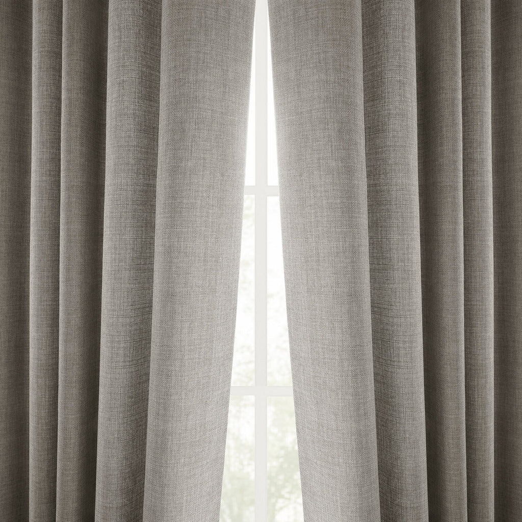 Rideaux occultants en faux lin italien Exclusive Fabrics pour chambre et salon - Rideaux de fenêtre à panneau unique