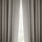 Rideaux occultants en faux lin italien Exclusive Fabrics pour chambre et salon - Rideaux de fenêtre à panneau unique