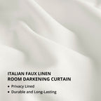 Rideaux occultants en faux lin italien Exclusive Fabrics pour chambre et salon - Rideaux de fenêtre à panneau unique