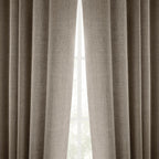 Rideaux occultants en faux lin italien Exclusive Fabrics pour chambre et salon - Rideaux de fenêtre à panneau unique