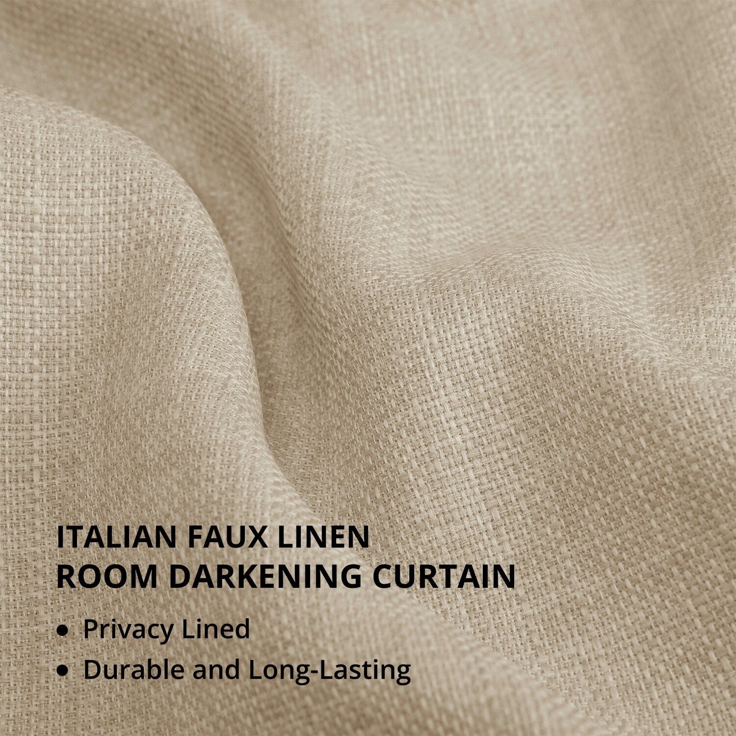 Rideaux occultants en faux lin italien Exclusive Fabrics pour chambre et salon - Rideaux de fenêtre à panneau unique