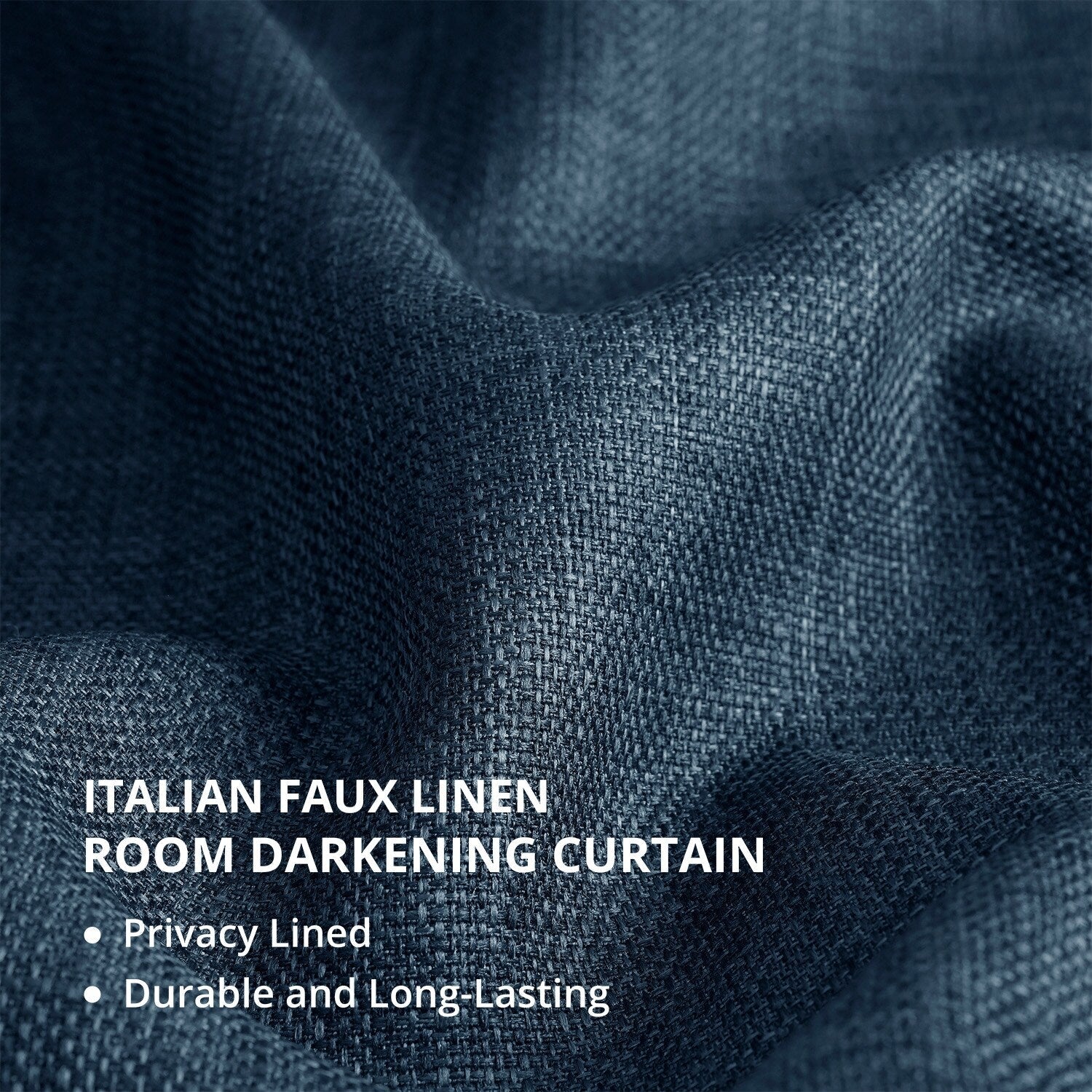 Rideaux occultants en faux lin italien Exclusive Fabrics pour chambre et salon - Rideaux de fenêtre à panneau unique