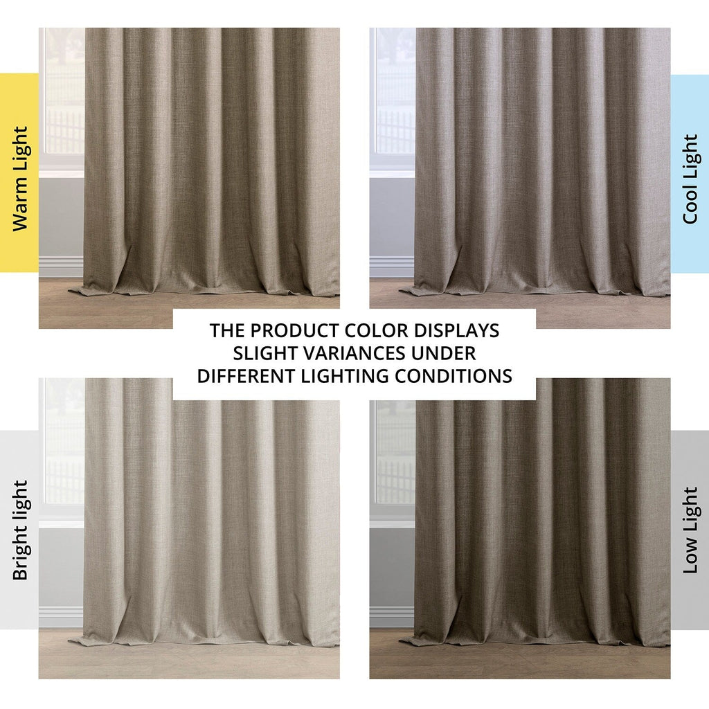 Rideaux occultants en faux lin italien Exclusive Fabrics pour chambre et salon - Rideaux de fenêtre à panneau unique