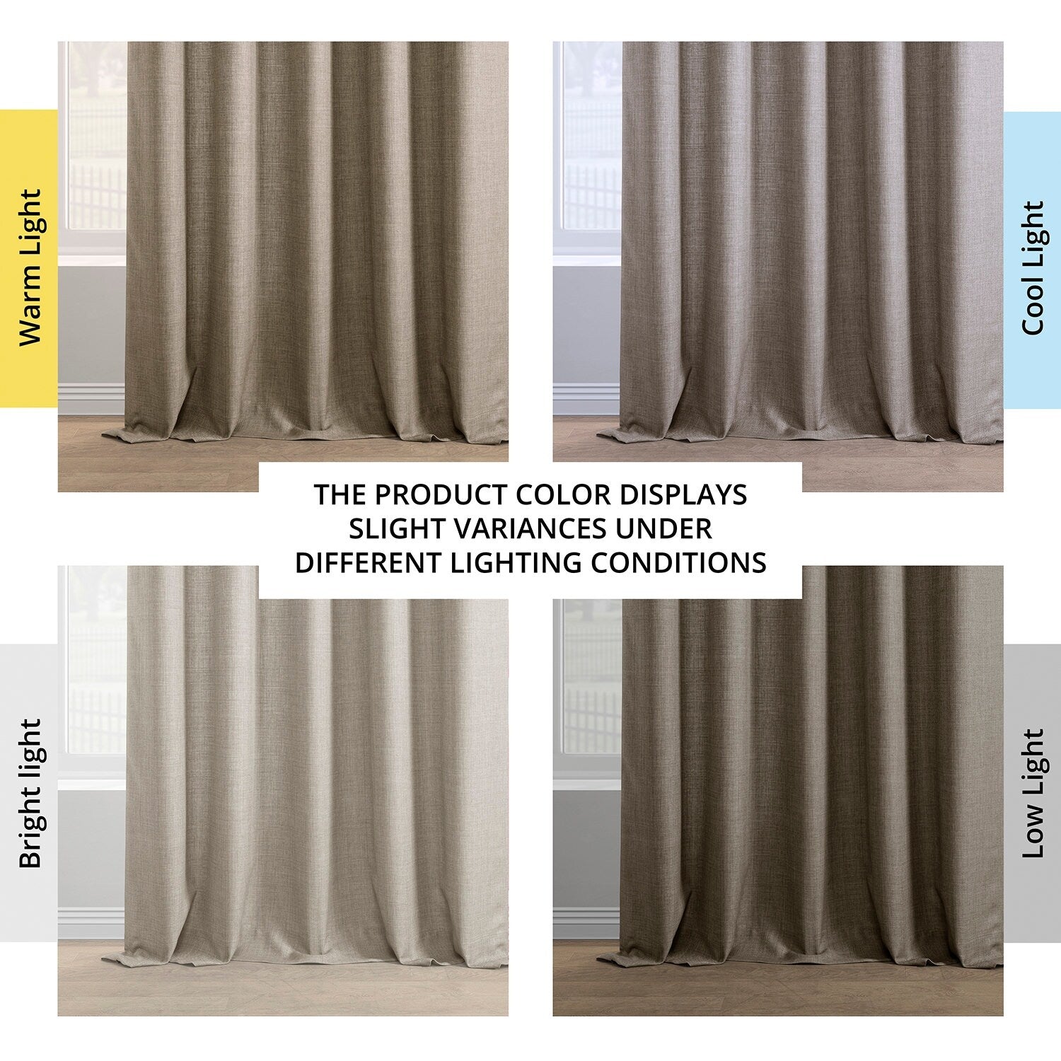 Rideaux occultants en faux lin italien Exclusive Fabrics pour chambre et salon - Rideaux de fenêtre à panneau unique
