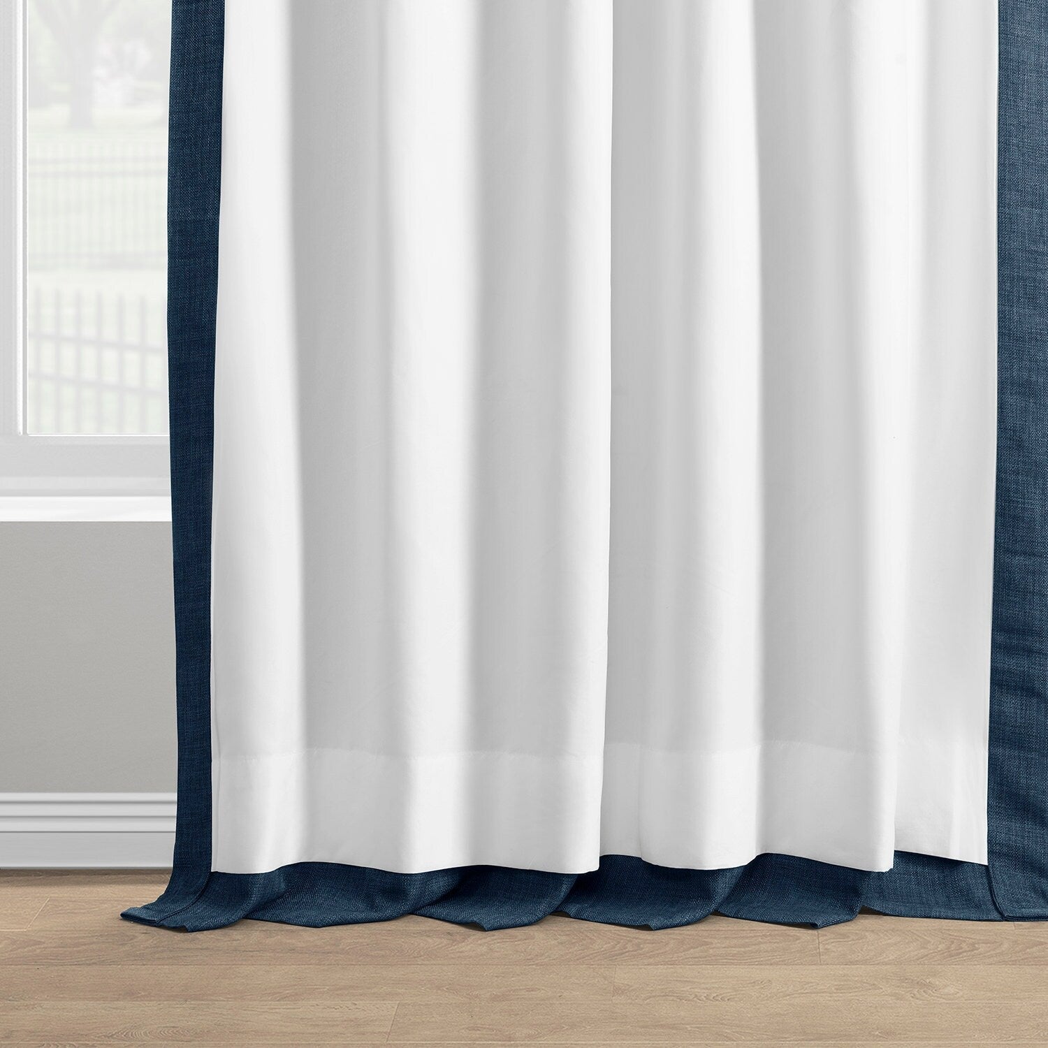 Rideaux occultants en faux lin italien Exclusive Fabrics pour chambre et salon - Rideaux de fenêtre à panneau unique