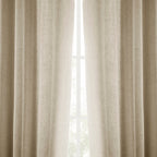 Rideaux occultants en faux lin italien Exclusive Fabrics pour chambre et salon - Rideaux de fenêtre à panneau unique