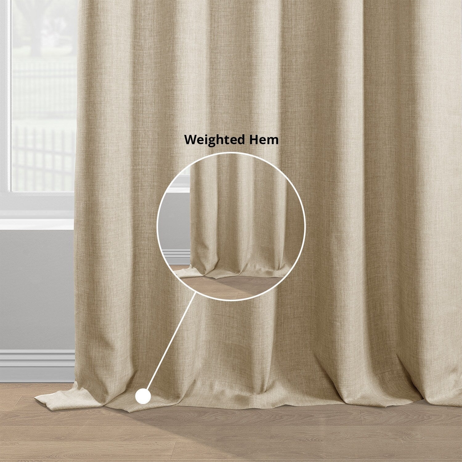 Rideaux occultants en faux lin italien Exclusive Fabrics pour chambre et salon - Rideaux de fenêtre à panneau unique