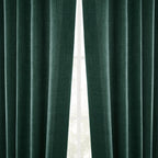 Rideaux occultants en faux lin italien Exclusive Fabrics pour chambre et salon - Rideaux de fenêtre à panneau unique