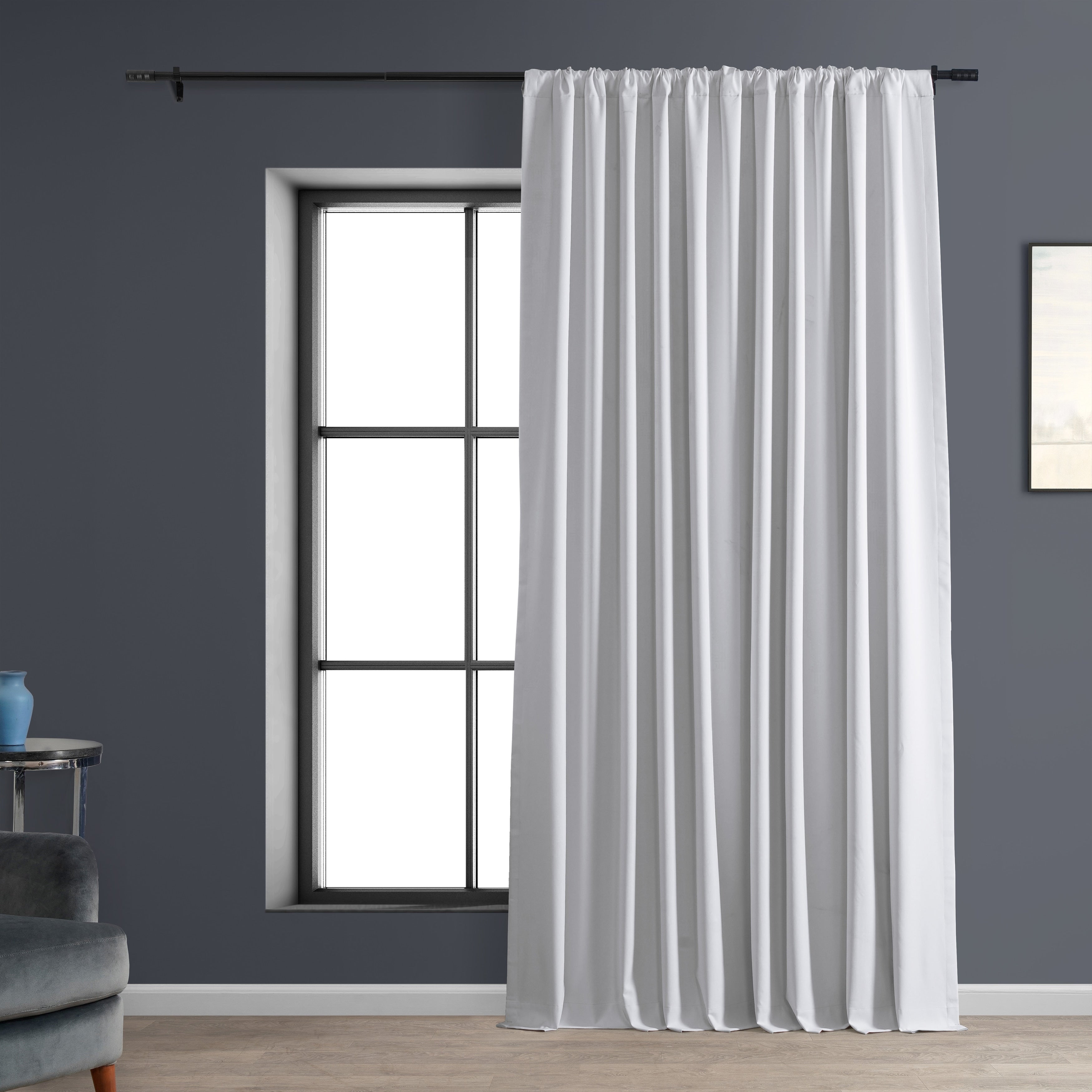 Rideaux occultants en lin extra larges et performants (1 panneau) de Exclusive Fabrics, rideaux de fenêtre à isolation thermique