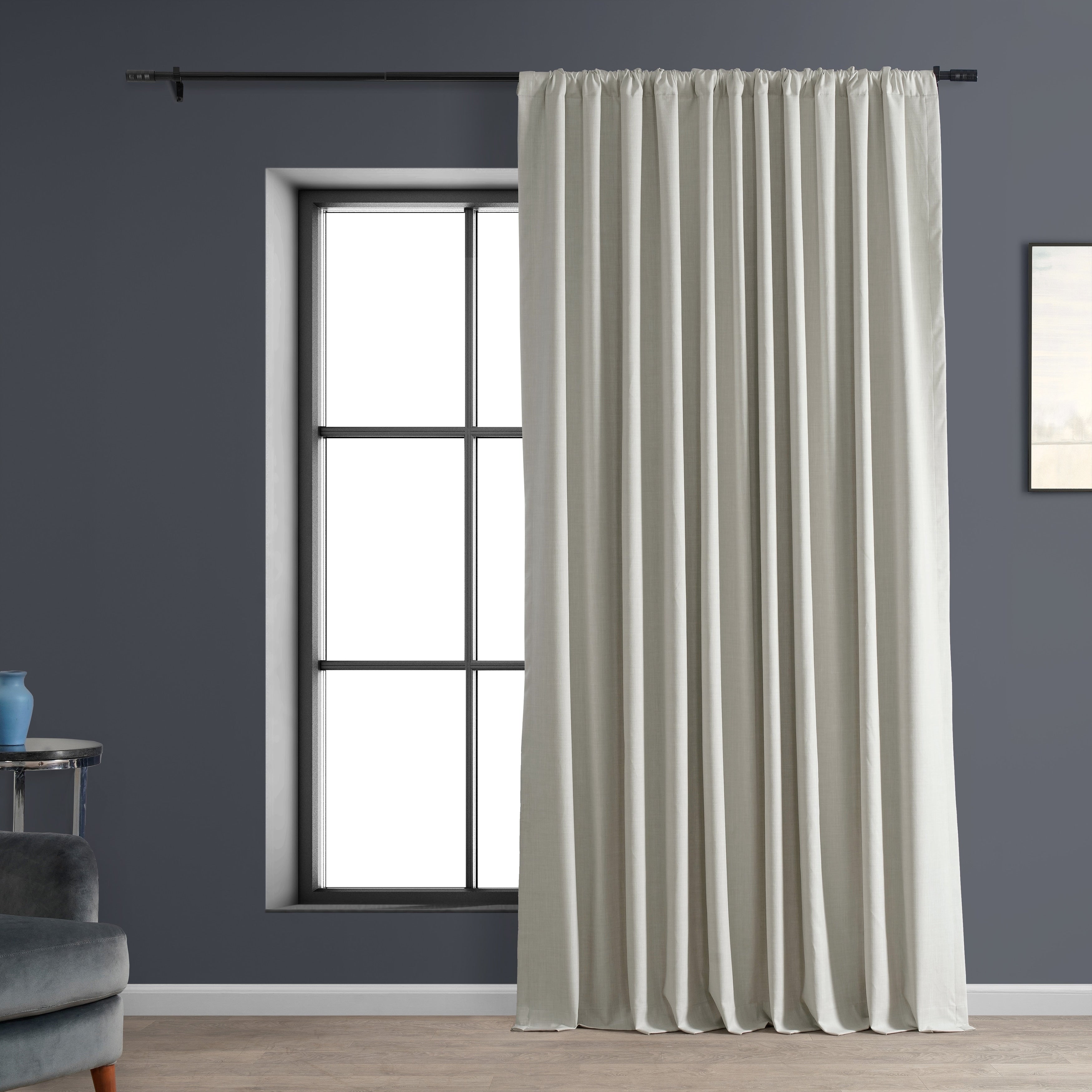 Rideaux occultants en lin extra larges et performants (1 panneau) de Exclusive Fabrics, rideaux de fenêtre à isolation thermique