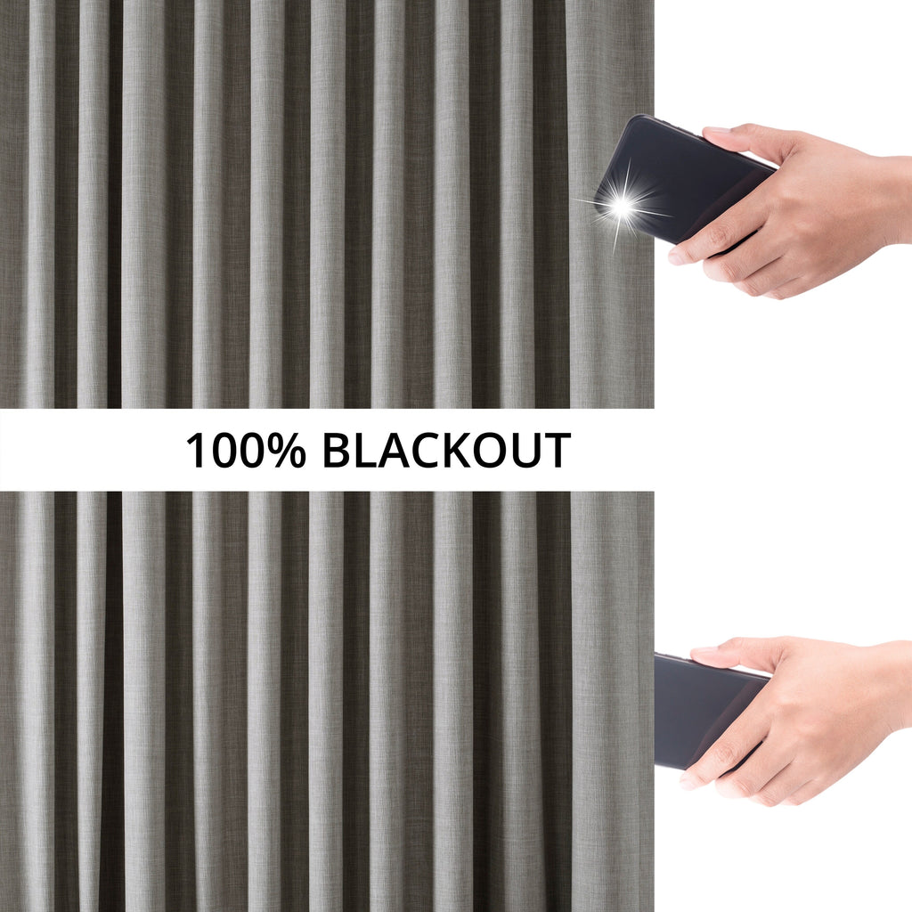 Rideaux occultants en lin extra larges et performants (1 panneau) de Exclusive Fabrics, rideaux de fenêtre à isolation thermique