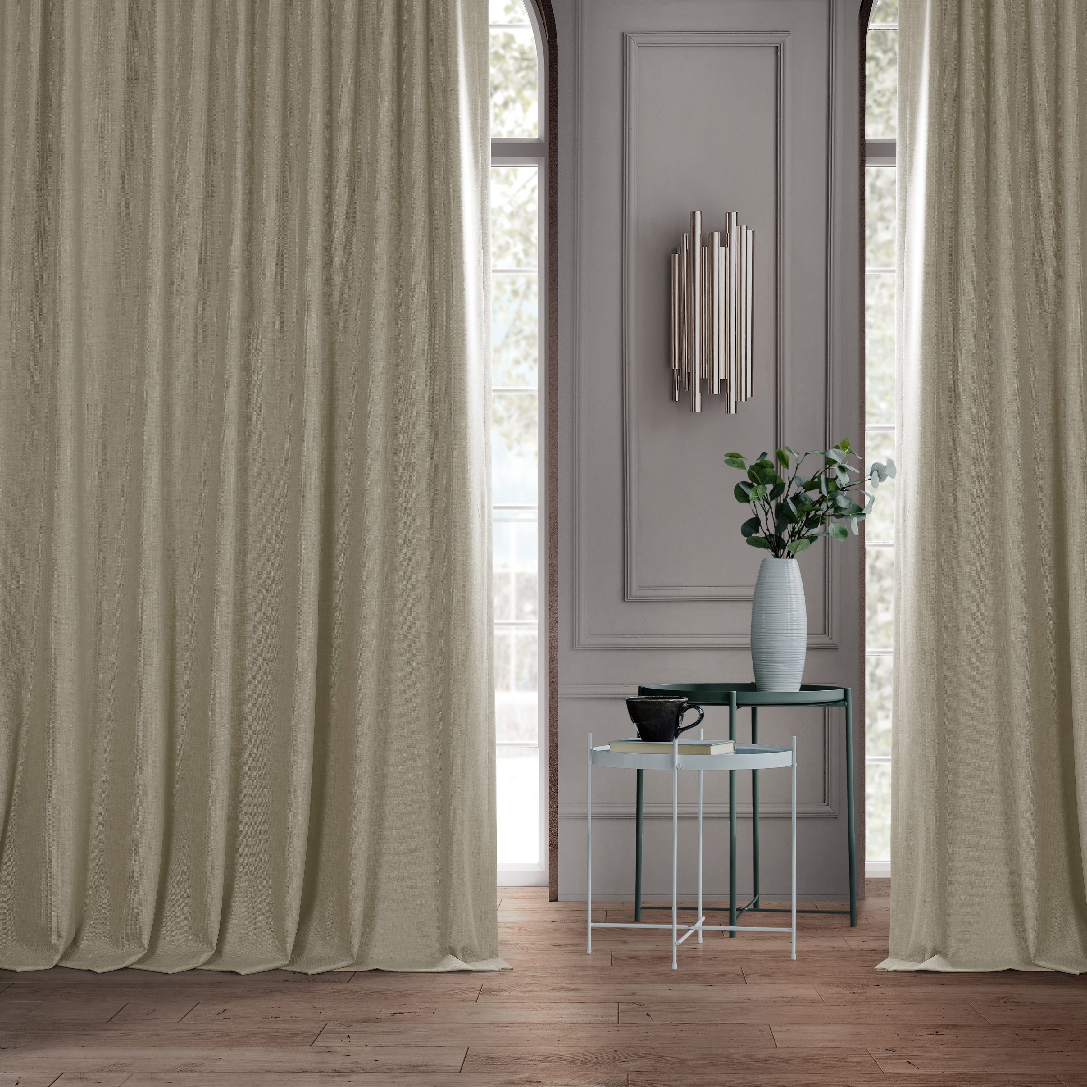 Rideaux occultants en lin extra larges et performants (1 panneau) de Exclusive Fabrics, rideaux de fenêtre à isolation thermique