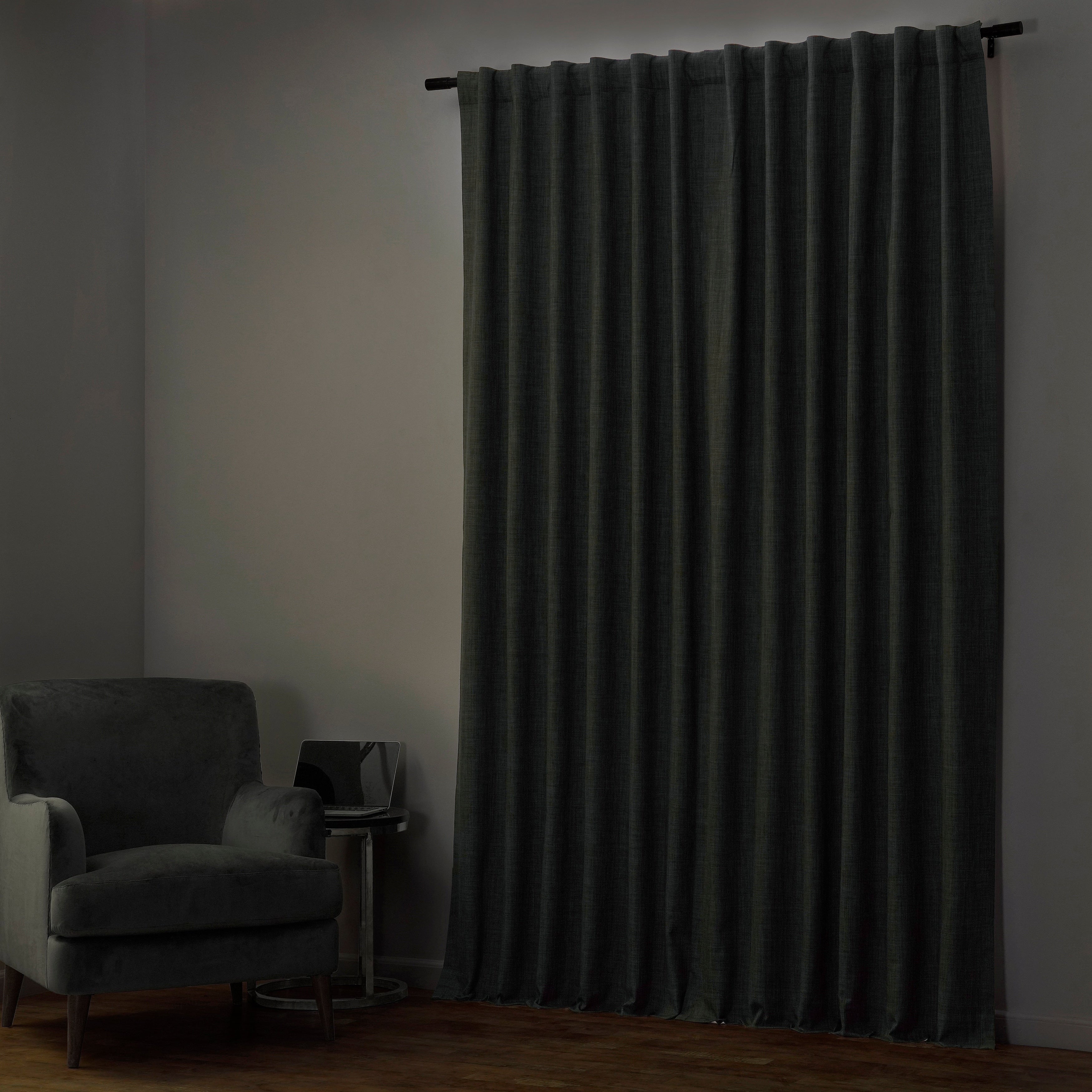 Rideaux occultants en lin extra larges et performants (1 panneau) de Exclusive Fabrics, rideaux de fenêtre à isolation thermique