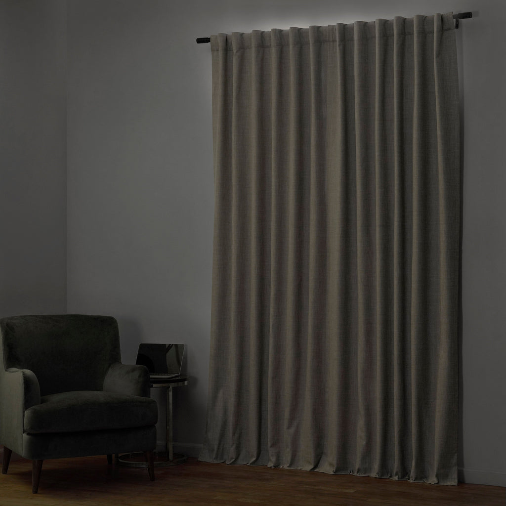 Rideaux occultants en lin extra larges et performants (1 panneau) de Exclusive Fabrics, rideaux de fenêtre à isolation thermique