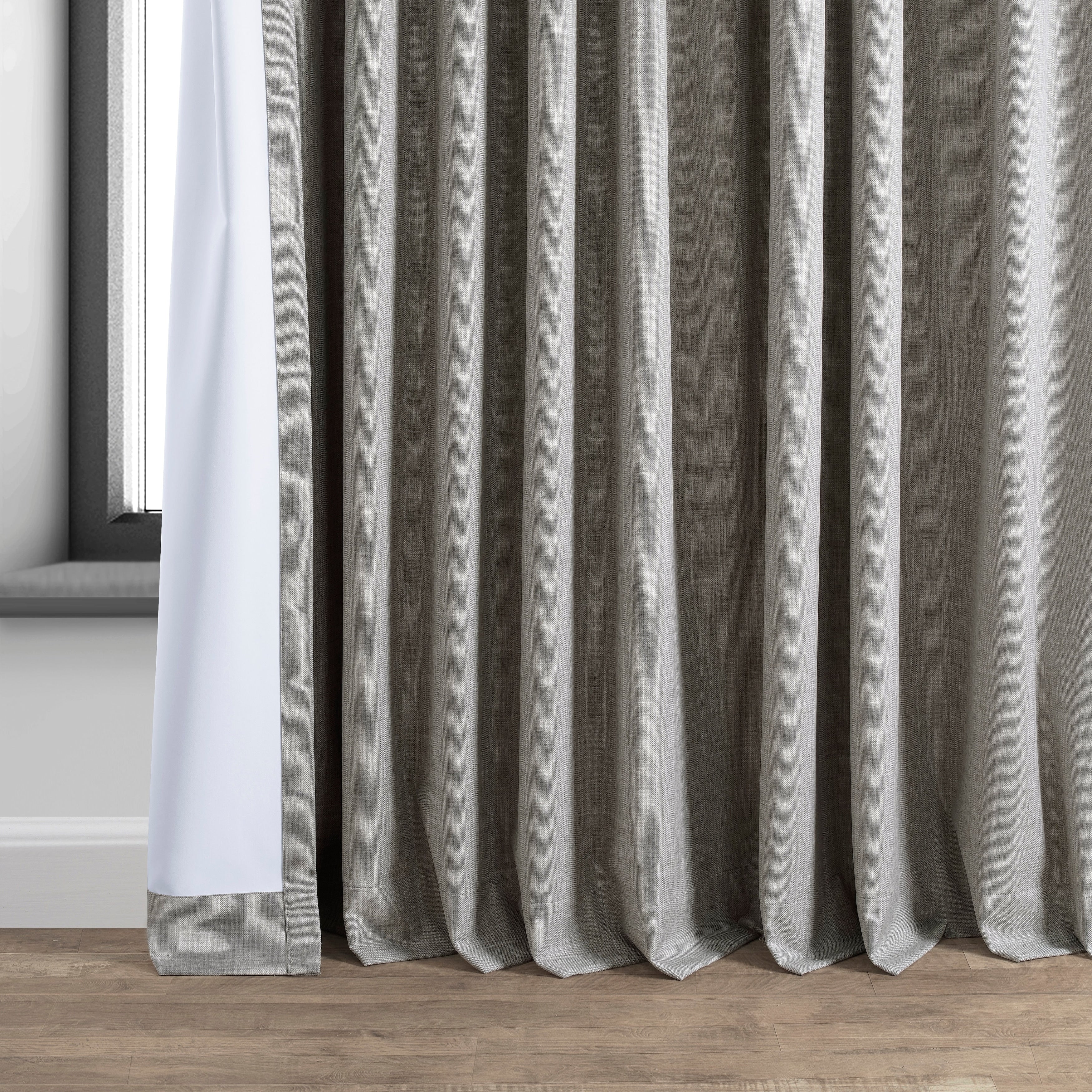 Rideaux occultants en lin extra larges et performants (1 panneau) de Exclusive Fabrics, rideaux de fenêtre à isolation thermique