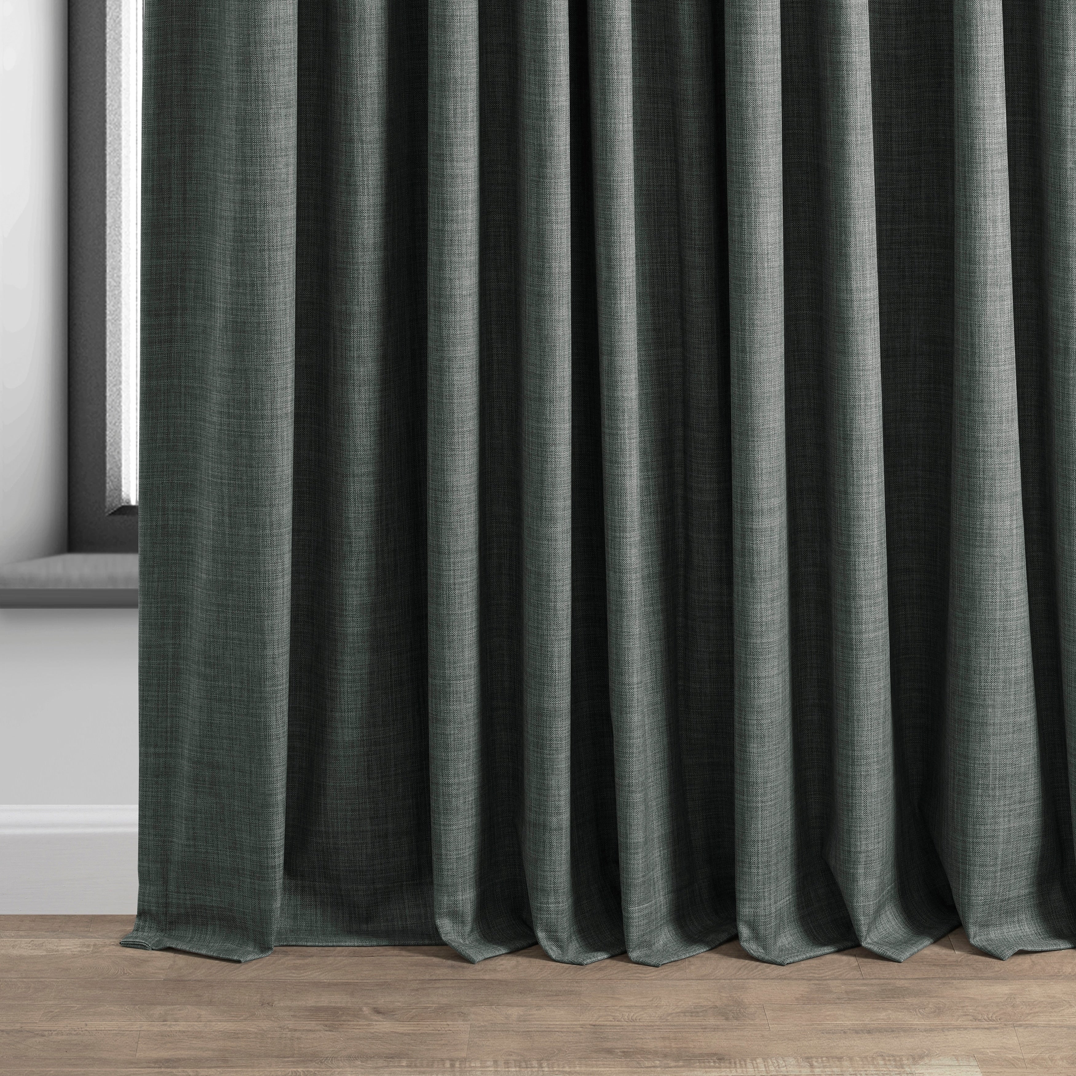 Rideaux occultants en lin extra larges et performants (1 panneau) de Exclusive Fabrics, rideaux de fenêtre à isolation thermique