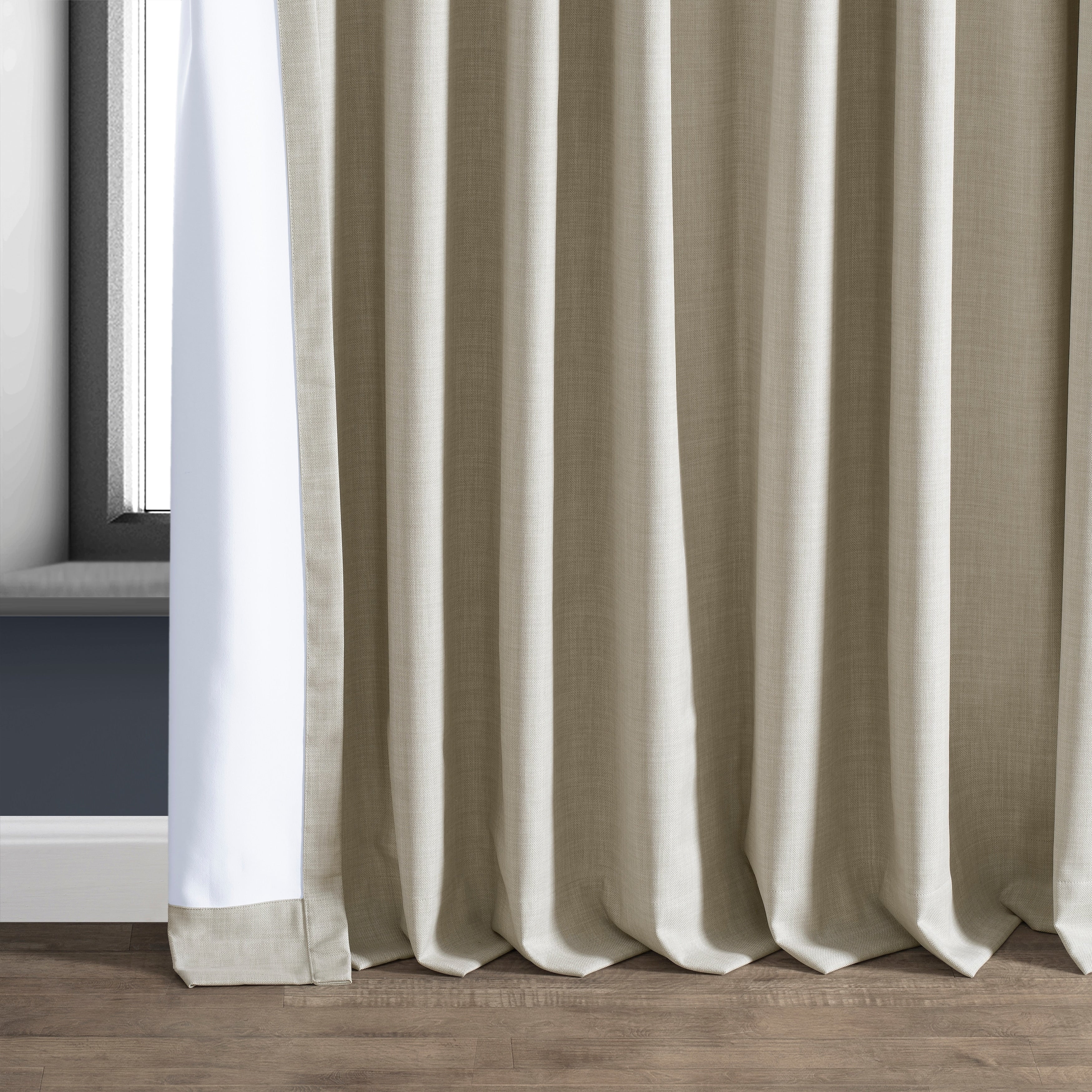 Rideaux occultants en lin extra larges et performants (1 panneau) de Exclusive Fabrics, rideaux de fenêtre à isolation thermique