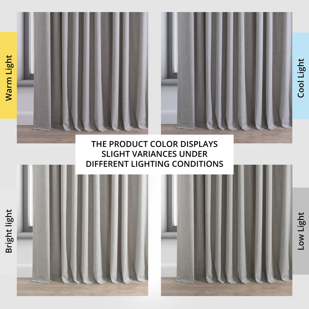 Rideaux occultants en lin extra larges et performants (1 panneau) de Exclusive Fabrics, rideaux de fenêtre à isolation thermique