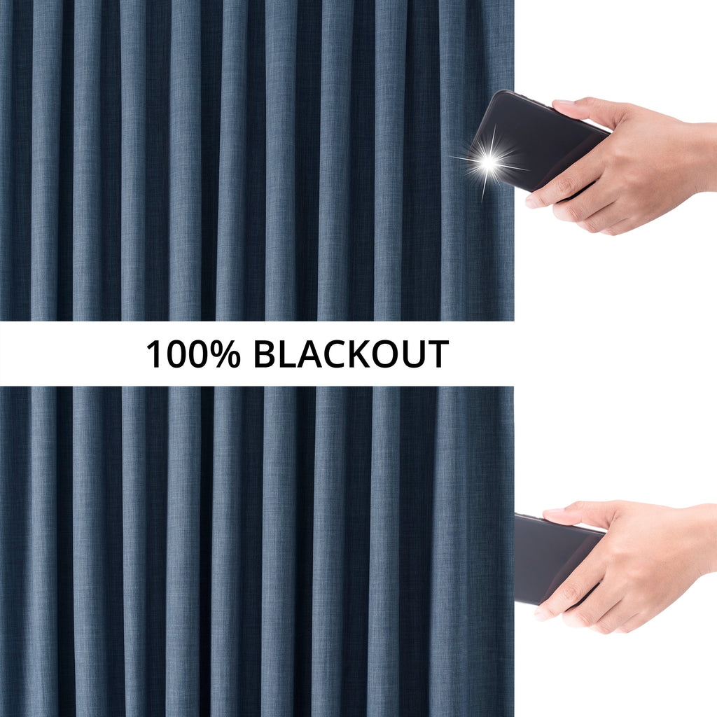 Rideaux occultants en lin extra larges et performants (1 panneau) de Exclusive Fabrics, rideaux de fenêtre à isolation thermique