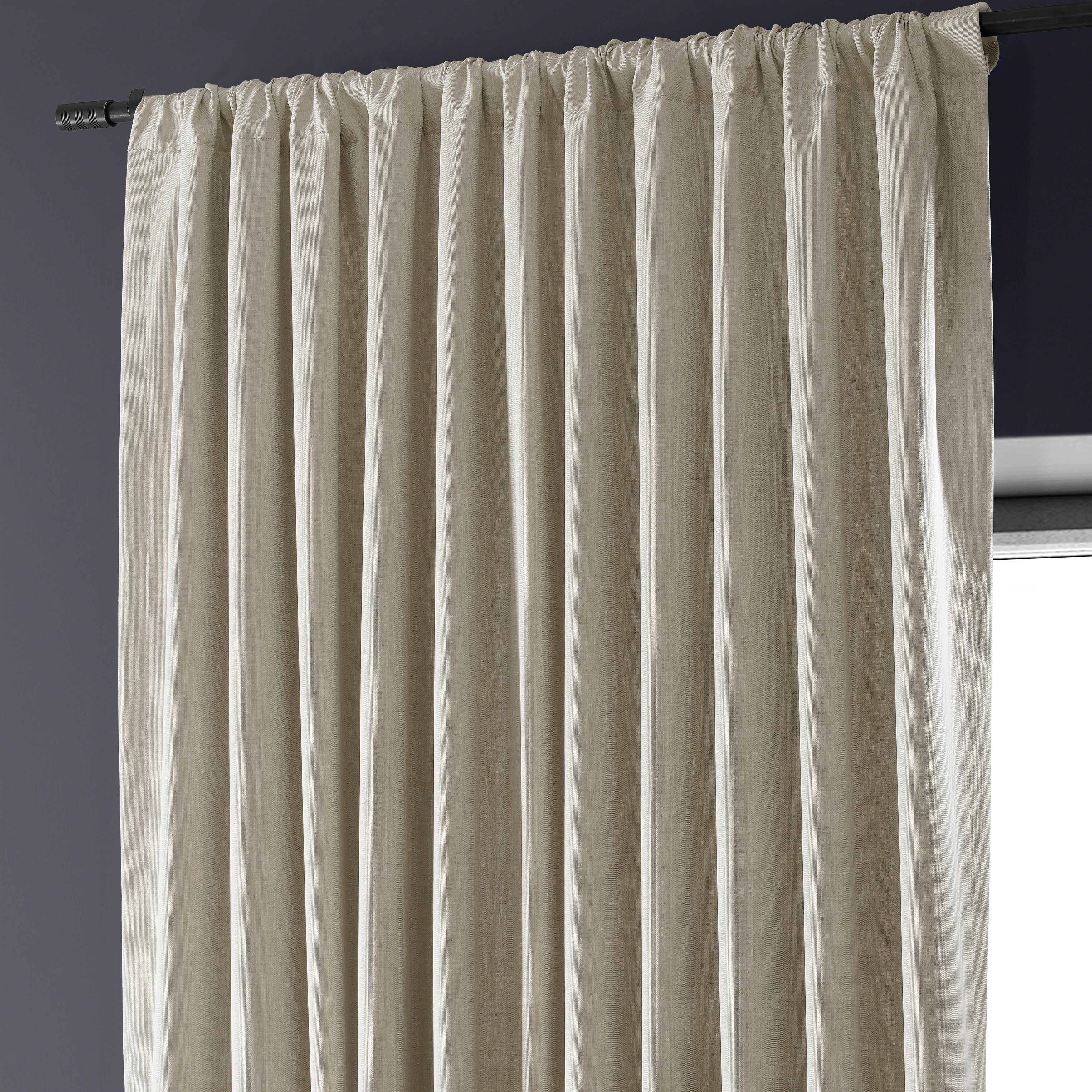 Rideaux occultants en lin extra larges et performants (1 panneau) de Exclusive Fabrics, rideaux de fenêtre à isolation thermique