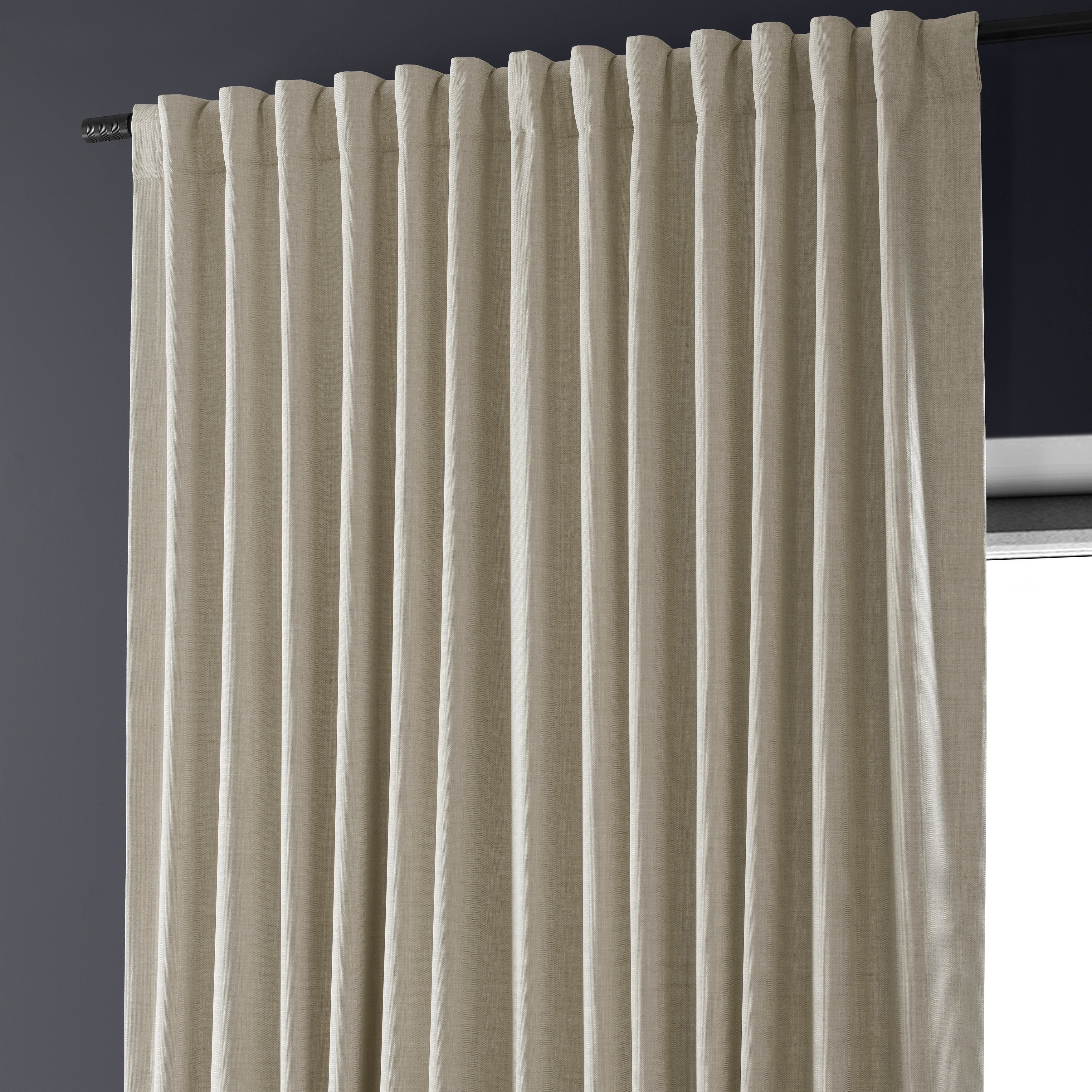 Rideaux occultants en lin extra larges et performants (1 panneau) de Exclusive Fabrics, rideaux de fenêtre à isolation thermique