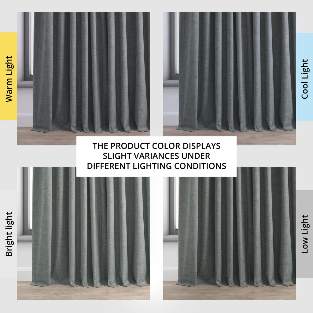 Rideaux occultants en lin extra larges et performants (1 panneau) de Exclusive Fabrics, rideaux de fenêtre à isolation thermique