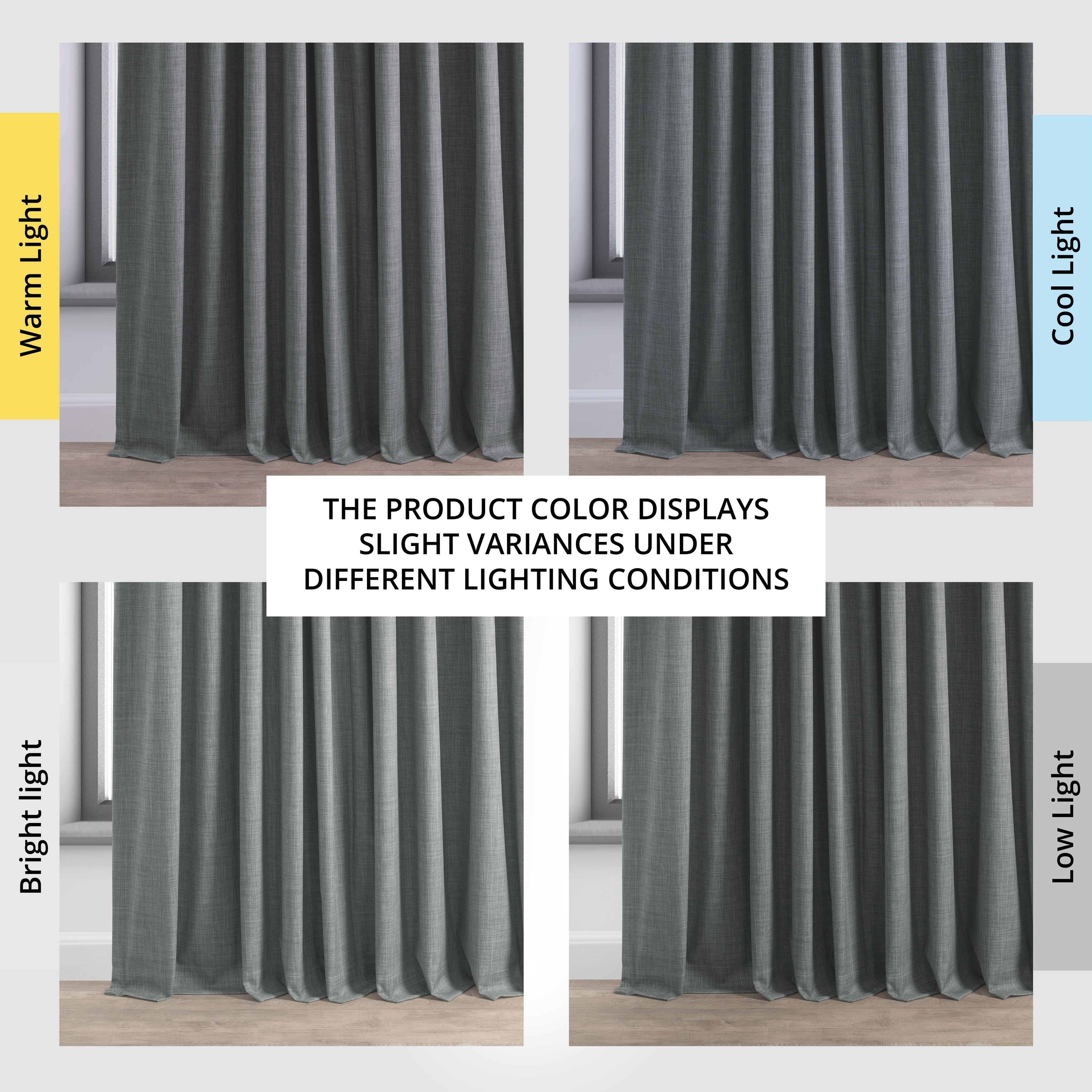 Rideaux occultants en lin extra larges et performants (1 panneau) de Exclusive Fabrics, rideaux de fenêtre à isolation thermique