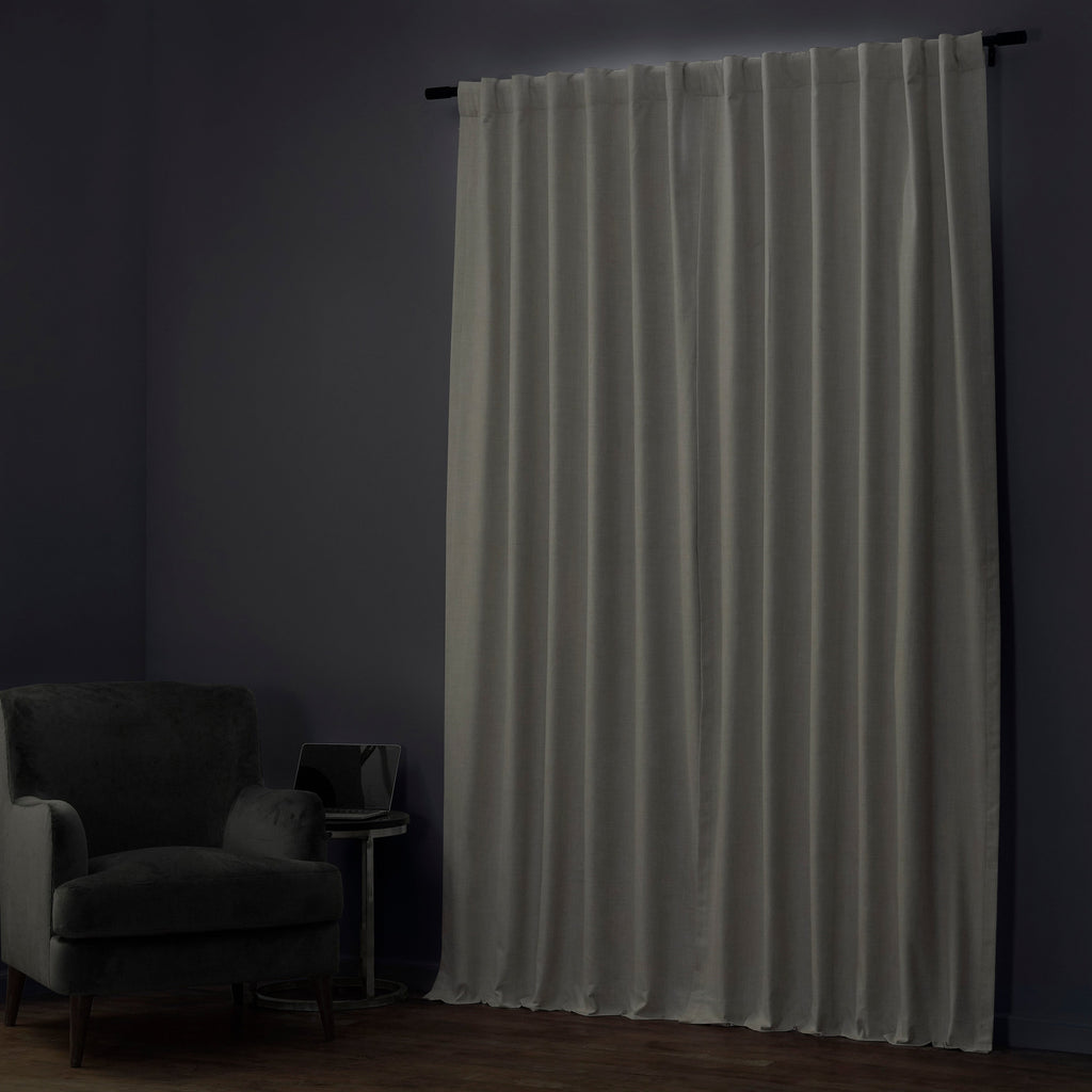 Rideaux occultants en lin extra larges et performants (1 panneau) de Exclusive Fabrics, rideaux de fenêtre à isolation thermique