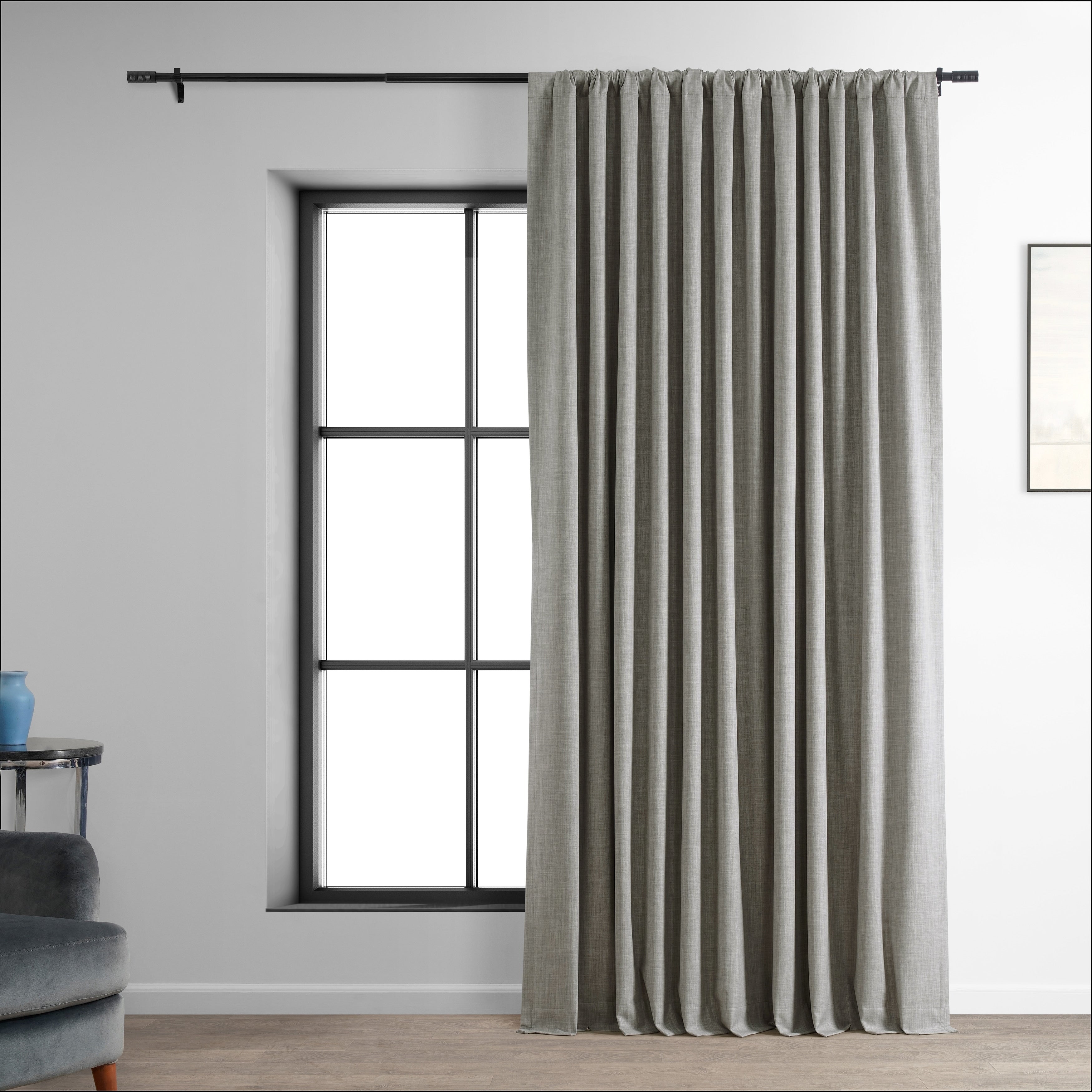 Rideaux occultants en lin extra larges et performants (1 panneau) de Exclusive Fabrics, rideaux de fenêtre à isolation thermique