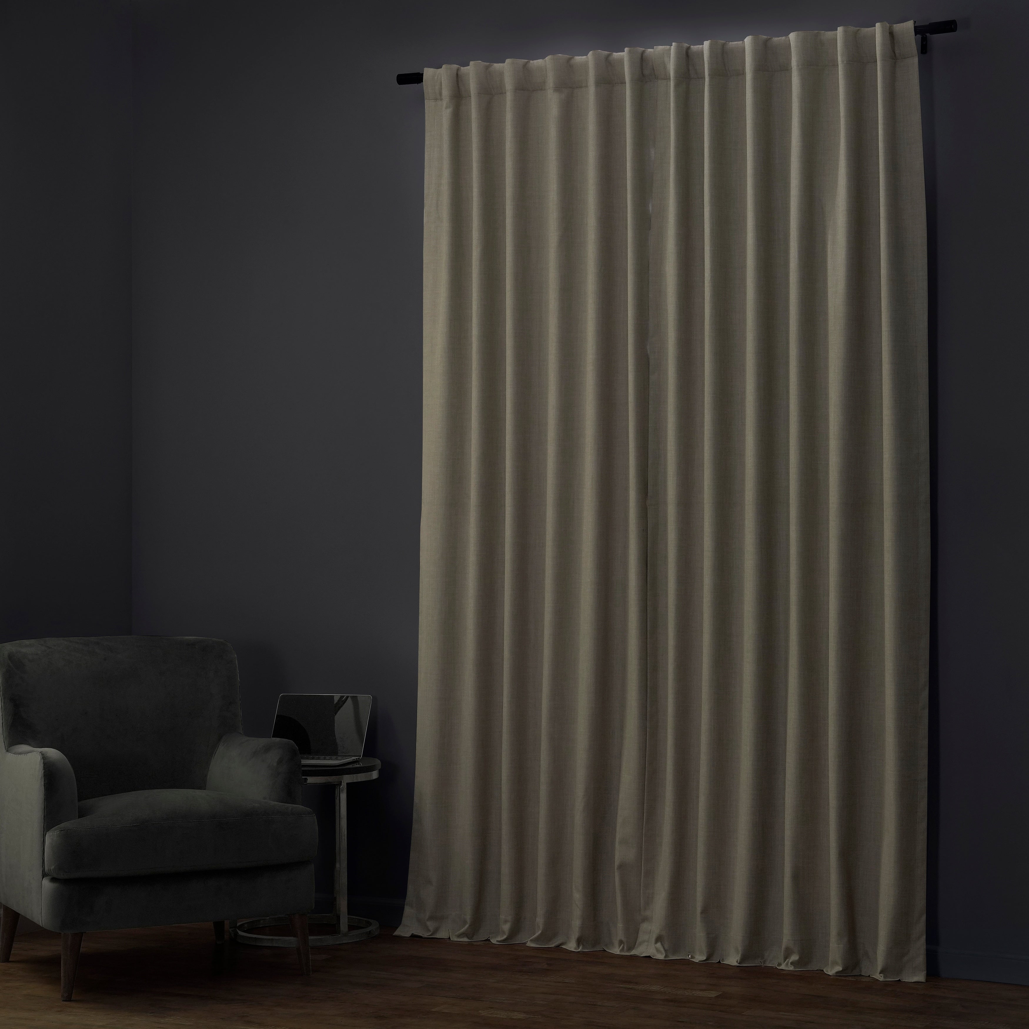 Rideaux occultants en lin extra larges et performants (1 panneau) de Exclusive Fabrics, rideaux de fenêtre à isolation thermique