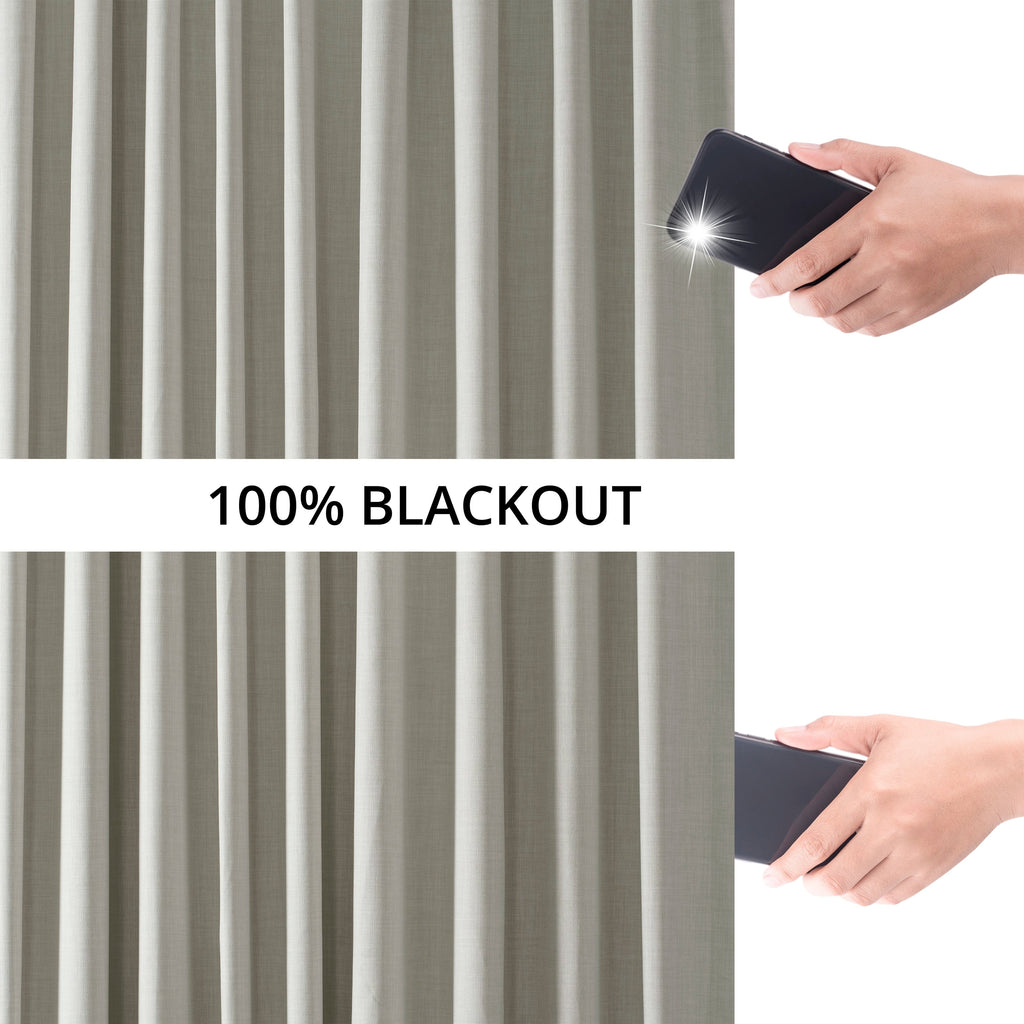 Rideaux occultants en lin extra larges et performants (1 panneau) de Exclusive Fabrics, rideaux de fenêtre à isolation thermique