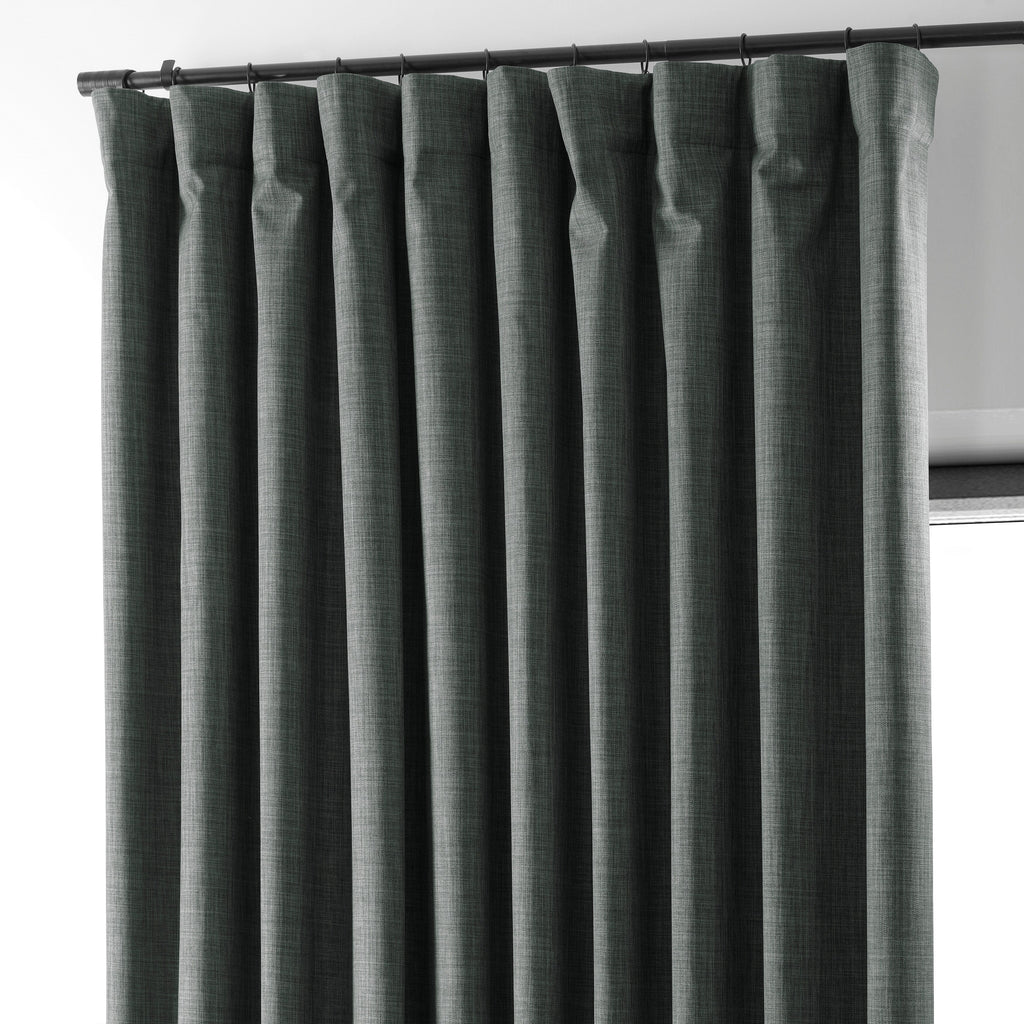Rideaux occultants en lin extra larges et performants (1 panneau) de Exclusive Fabrics, rideaux de fenêtre à isolation thermique