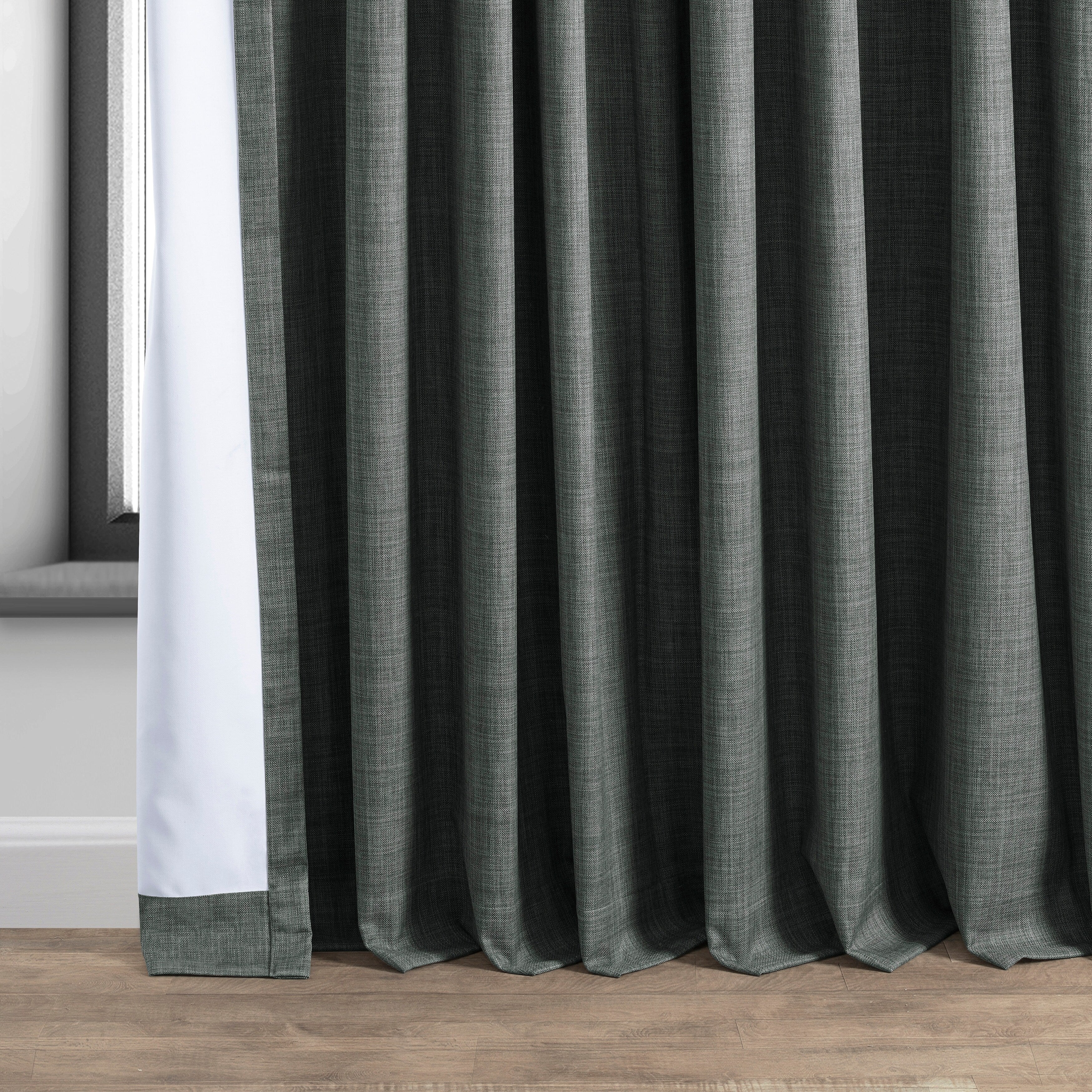Rideaux occultants en lin extra larges et performants (1 panneau) de Exclusive Fabrics, rideaux de fenêtre à isolation thermique