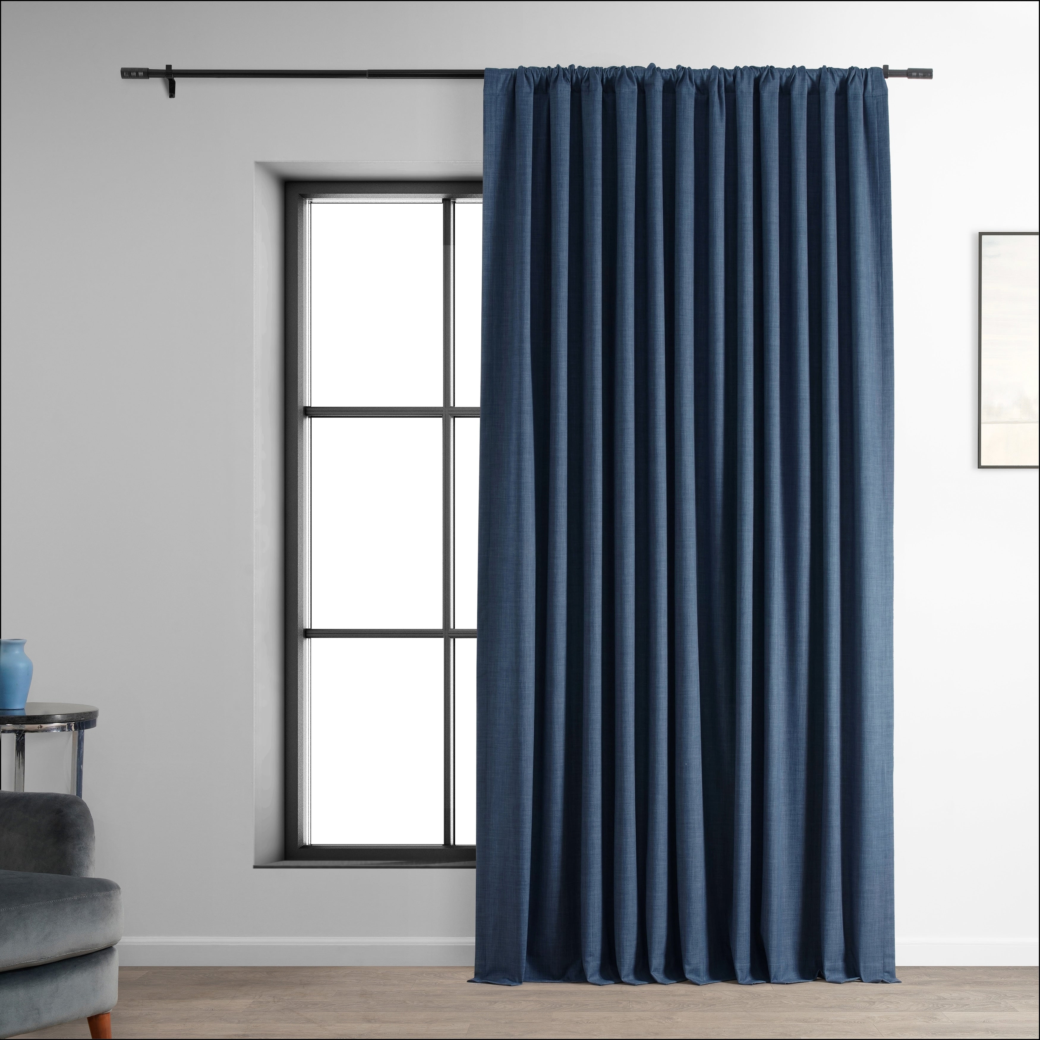 Rideaux occultants en lin extra larges et performants (1 panneau) de Exclusive Fabrics, rideaux de fenêtre à isolation thermique