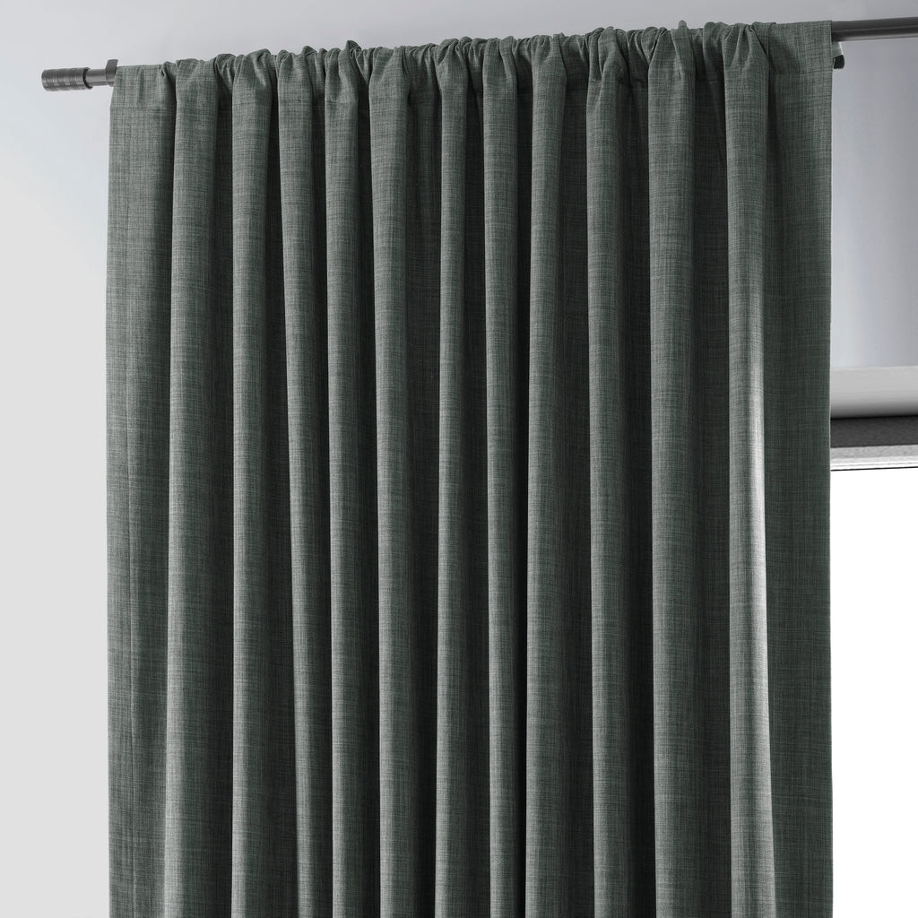 Rideaux occultants en lin extra larges et performants (1 panneau) de Exclusive Fabrics, rideaux de fenêtre à isolation thermique