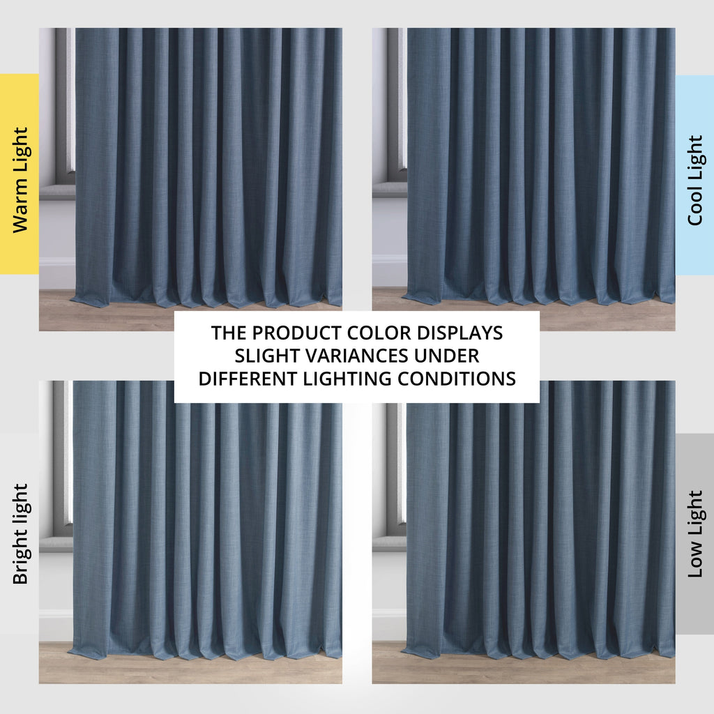 Rideaux occultants en lin extra larges et performants (1 panneau) de Exclusive Fabrics, rideaux de fenêtre à isolation thermique