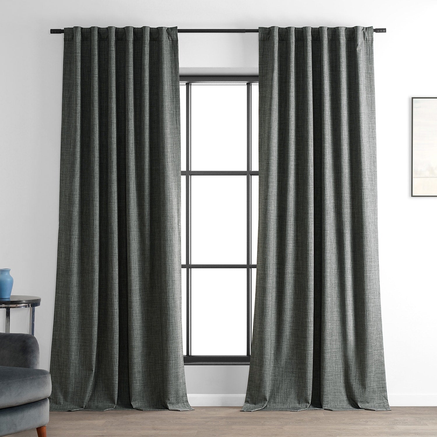 Rideaux occultants de luxe en lin haute performance Exclusive Fabrics (1 panneau) - Isolation thermique, draperie occultante élégante