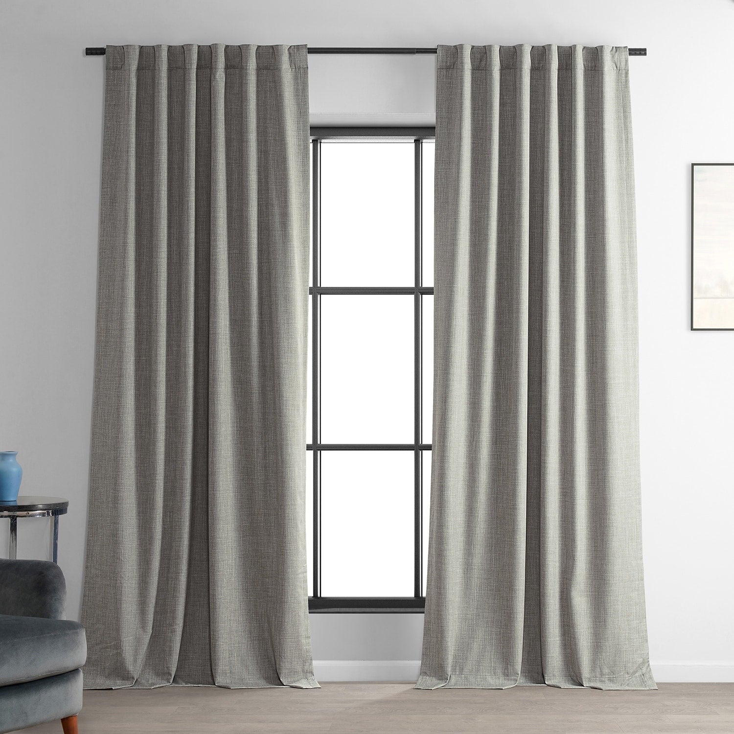 Rideaux occultants de luxe en lin haute performance Exclusive Fabrics (1 panneau) - Isolation thermique, draperie occultante élégante