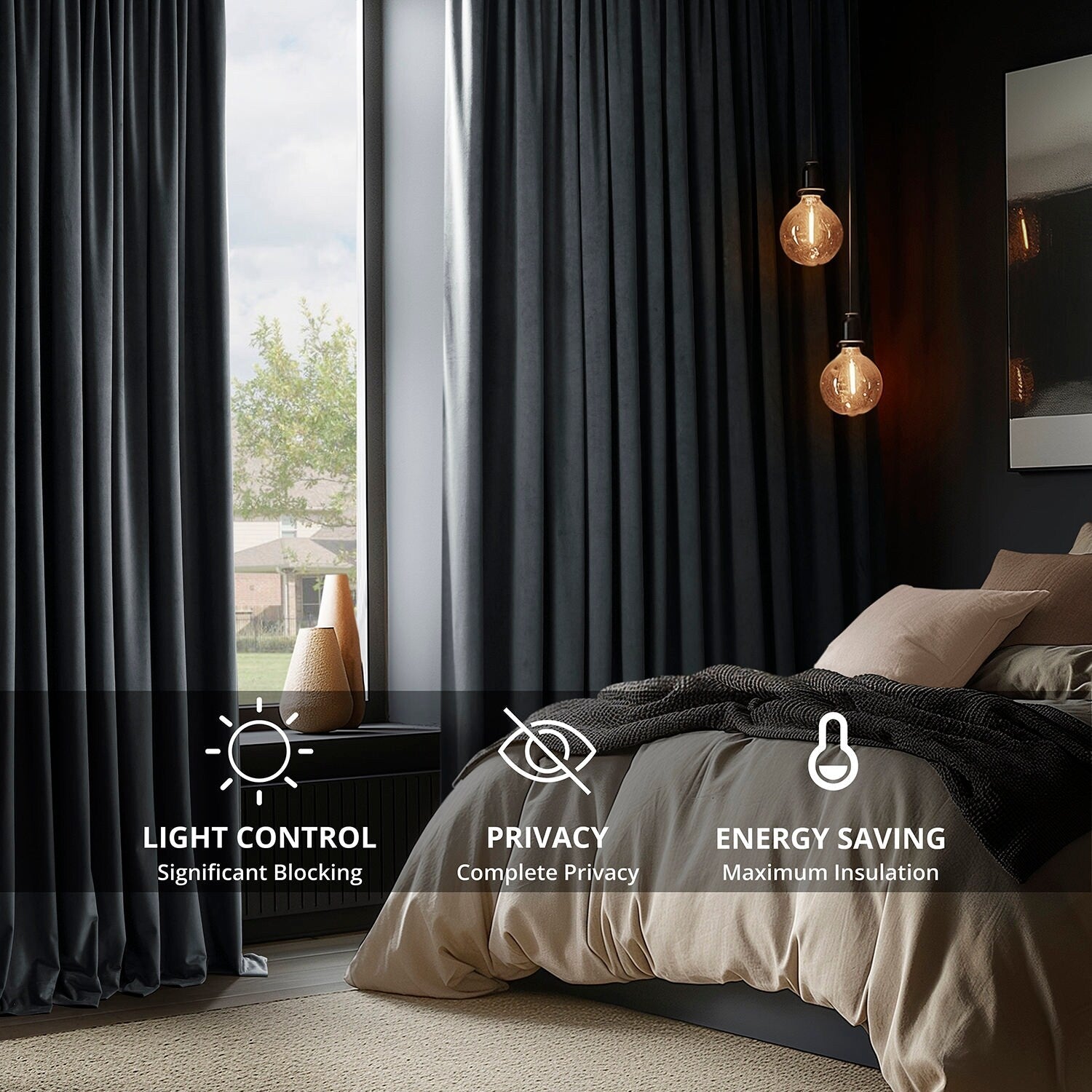 Rideau occultant en velours Signature Exclusive Fabrics (1 panneau)