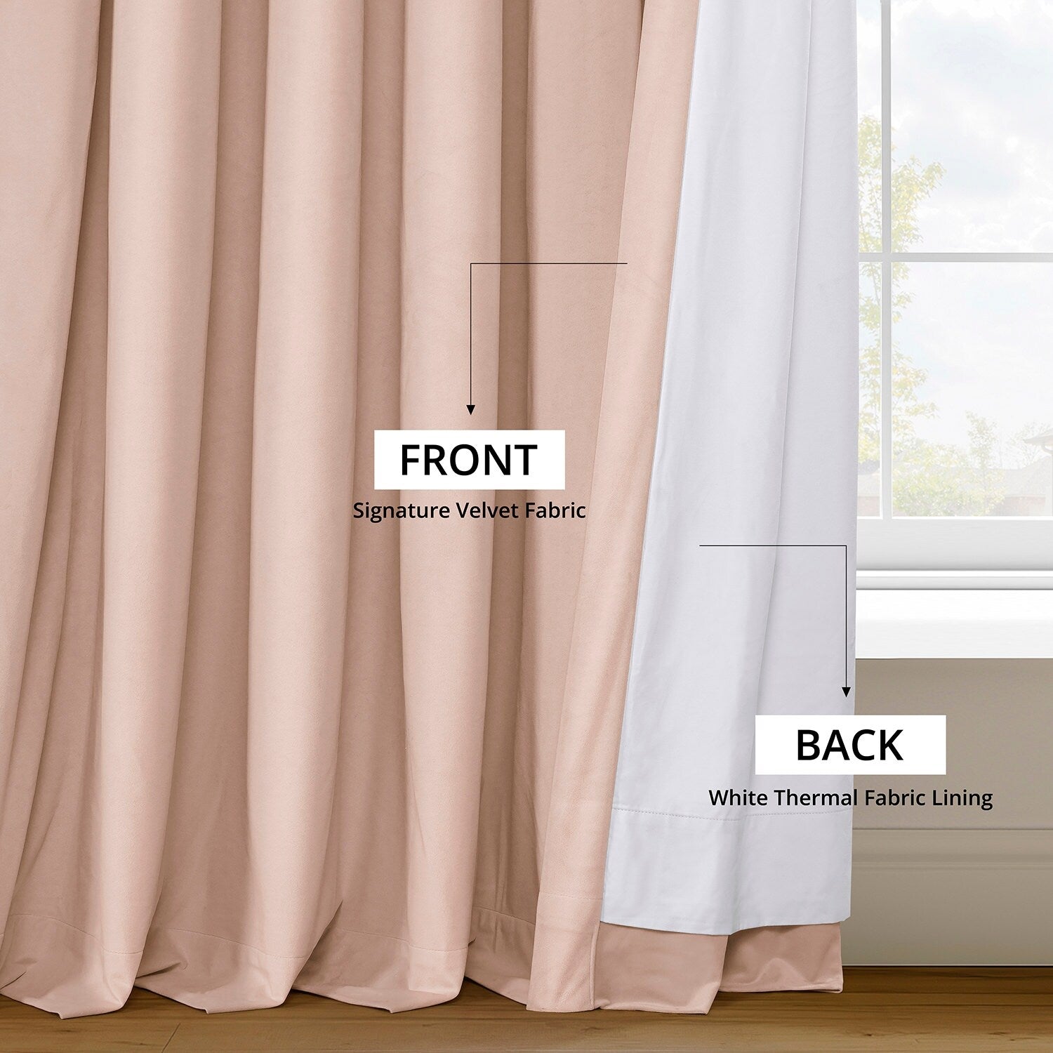 Rideau occultant en velours Signature Exclusive Fabrics (1 panneau)
