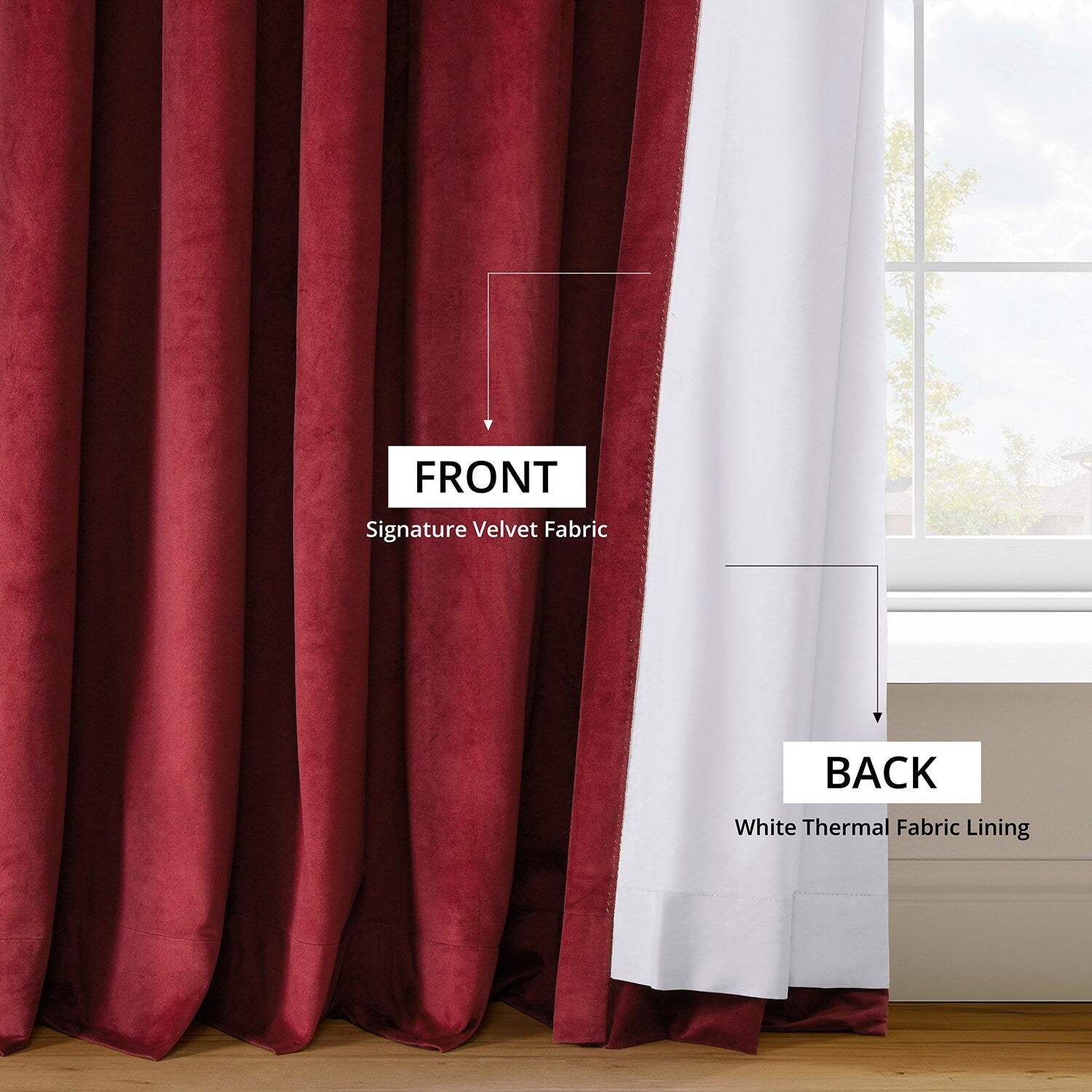 Rideau occultant en velours Signature Exclusive Fabrics (1 panneau)